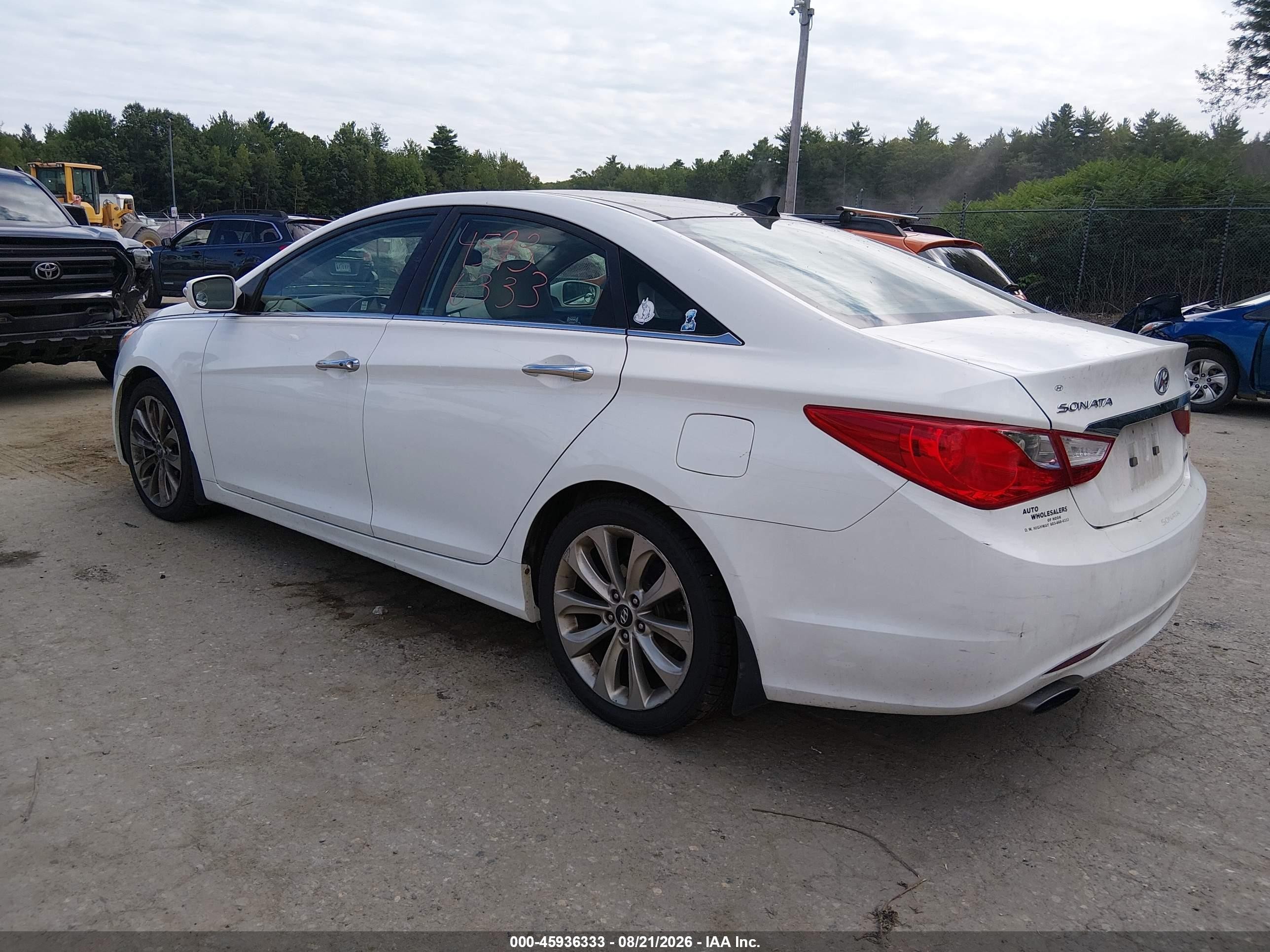 2012 Hyundai Sonata Limited 2.0t White vin: 5NPEC4AB0CH496221