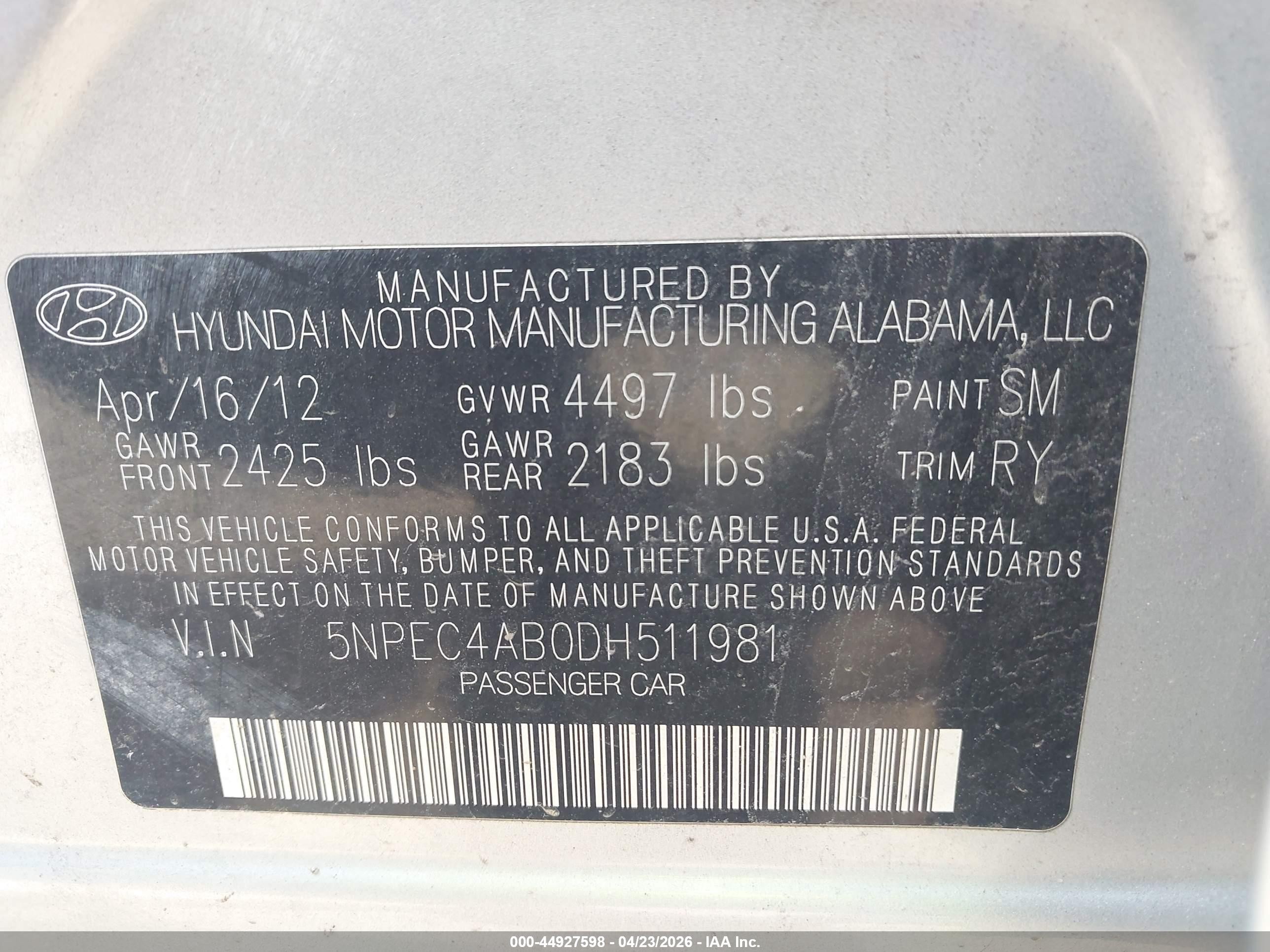 2013 Hyundai Sonata Limited 2.0t Silver vin: 5NPEC4AB0DH511981