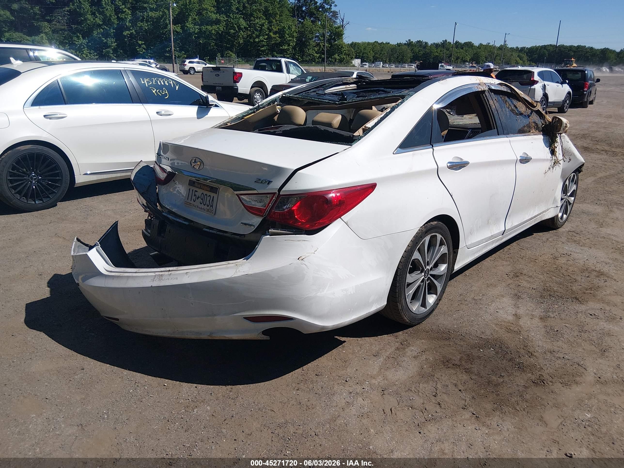 2013 Hyundai Sonata Limited 2.0t White vin: 5NPEC4AB0DH661993