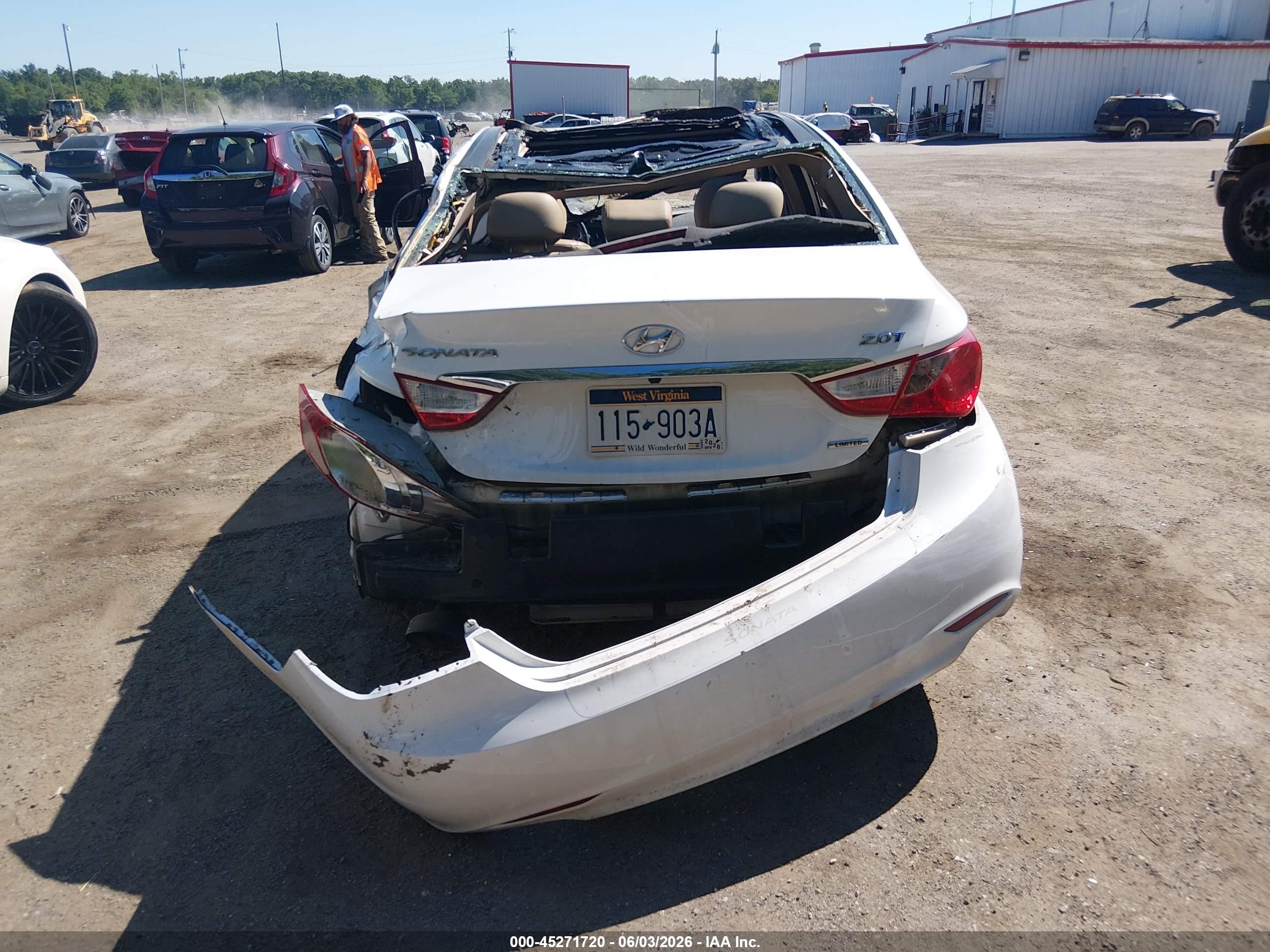 2013 Hyundai Sonata Limited 2.0t White vin: 5NPEC4AB0DH661993