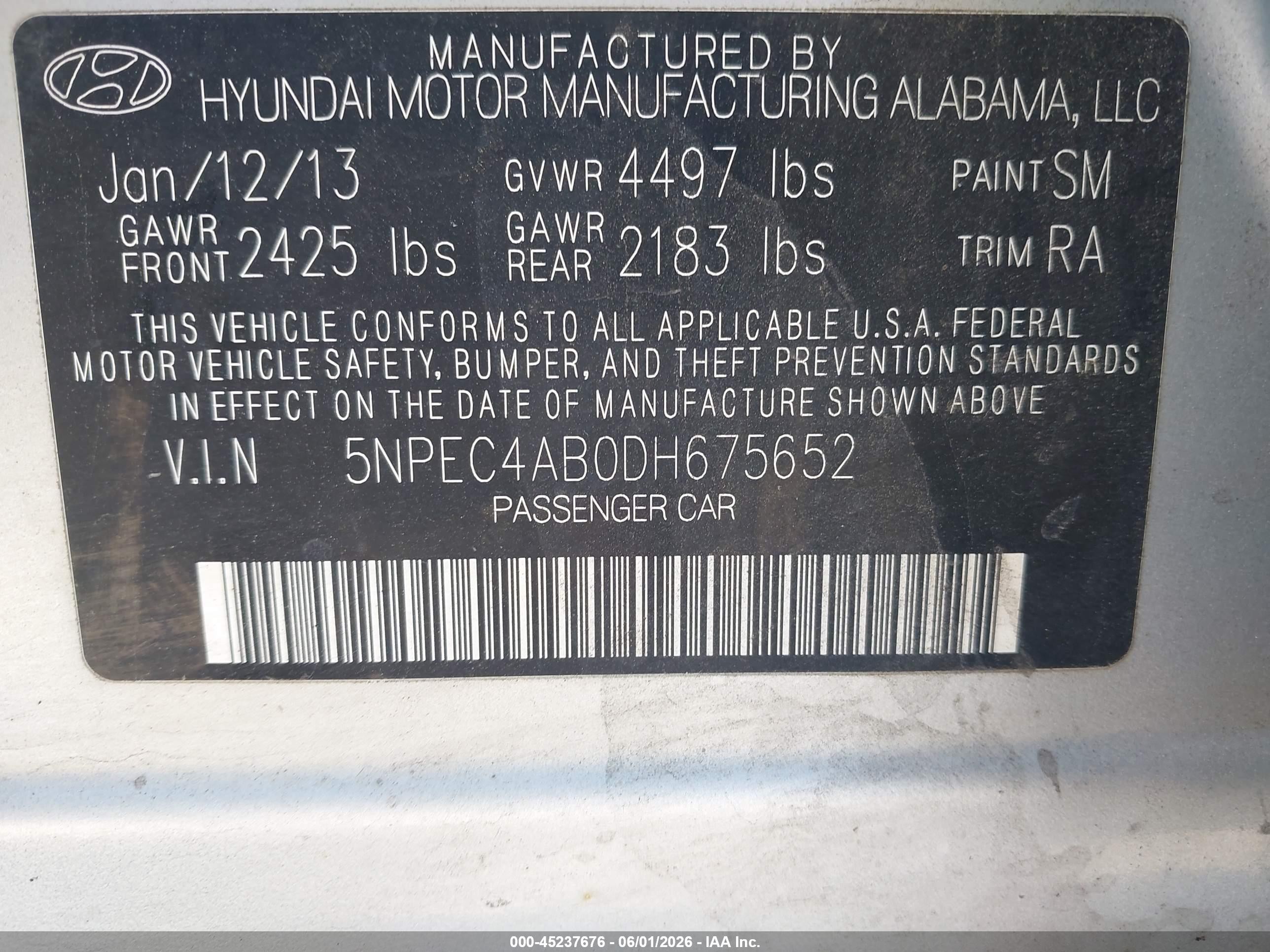2013 Hyundai Sonata Limited 2.0t Silver vin: 5NPEC4AB0DH675652