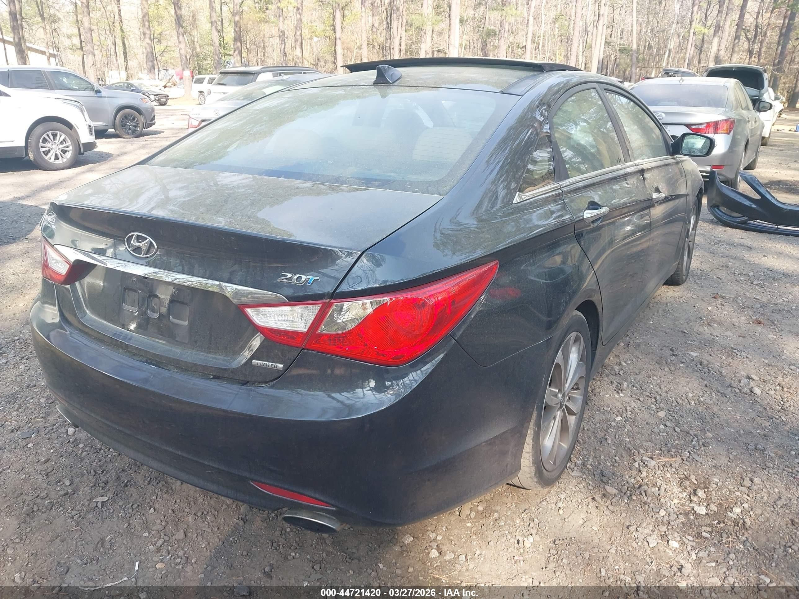 2013 Hyundai Sonata Limited 2.0t Black vin: 5NPEC4AB0DH717124