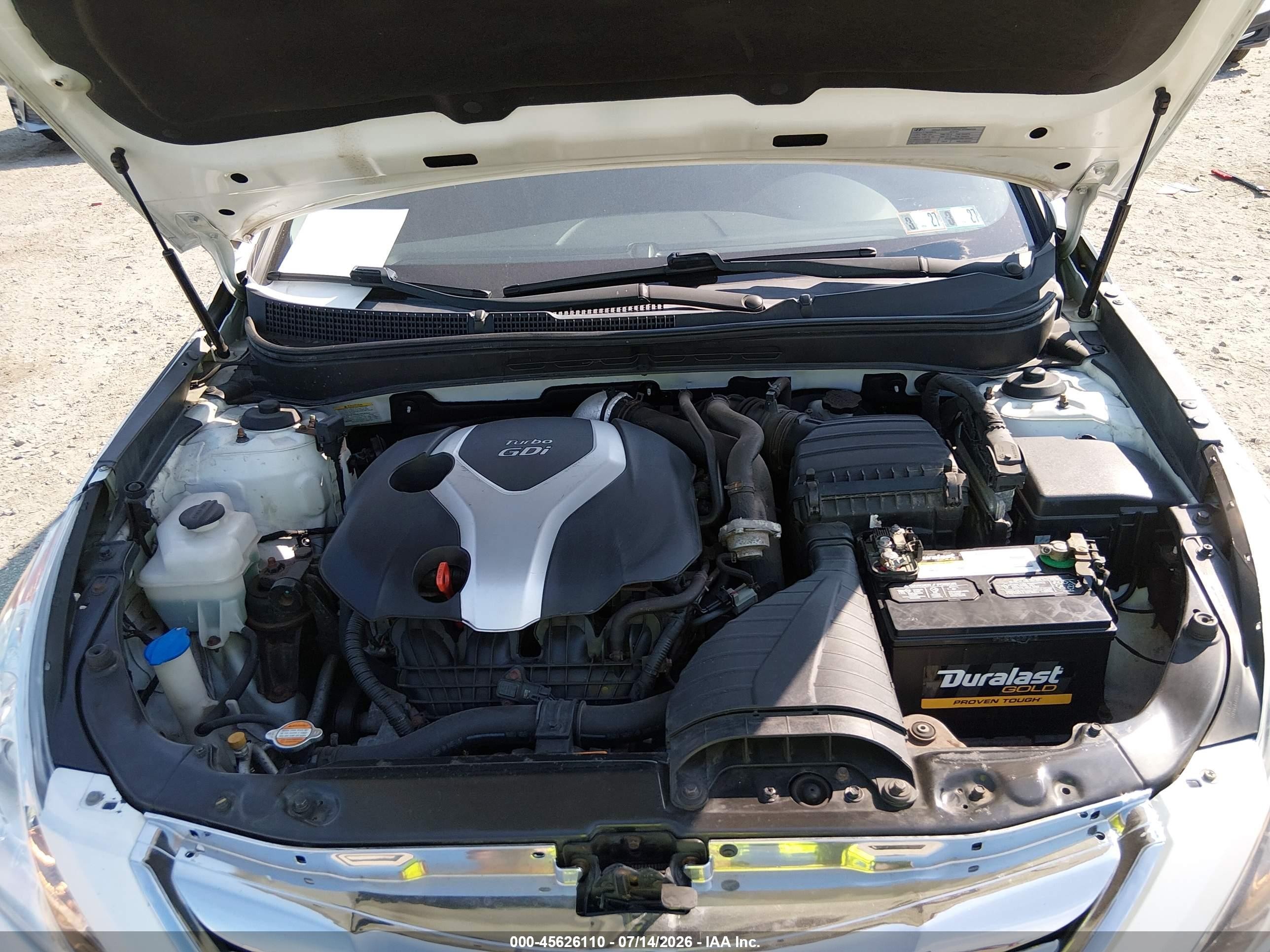 2012 Hyundai Sonata Se 2.0t White vin: 5NPEC4AB1CH443205