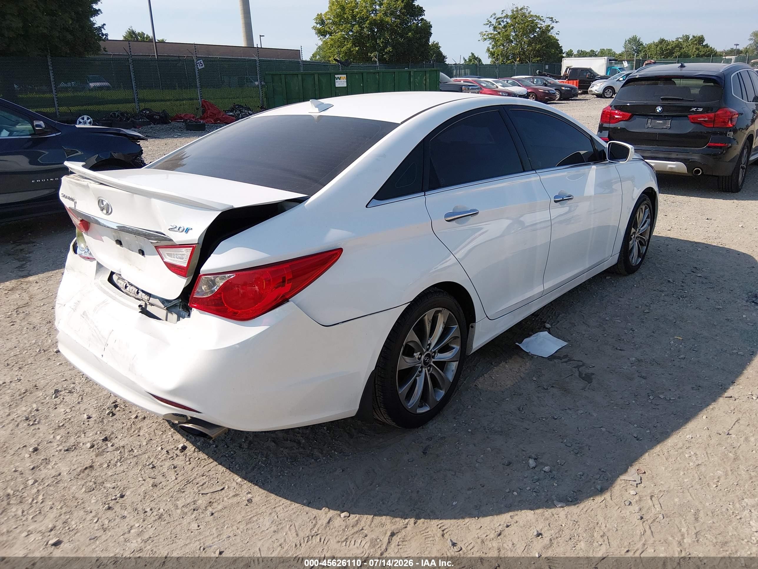 2012 Hyundai Sonata Se 2.0t White vin: 5NPEC4AB1CH443205
