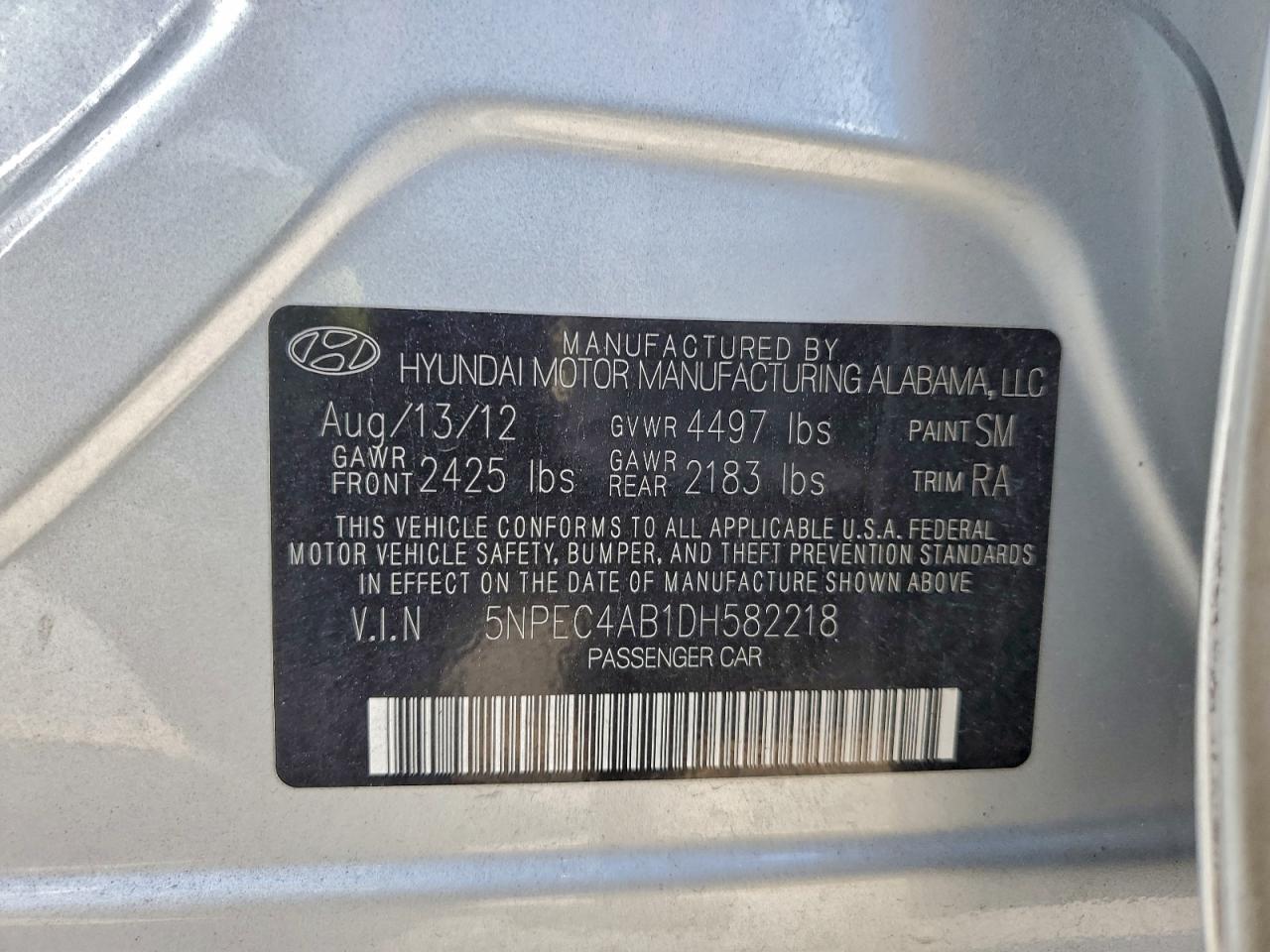 2013 Hyundai Sonata Limited 2.0t Silver vin: 5NPEC4AB1DH582218