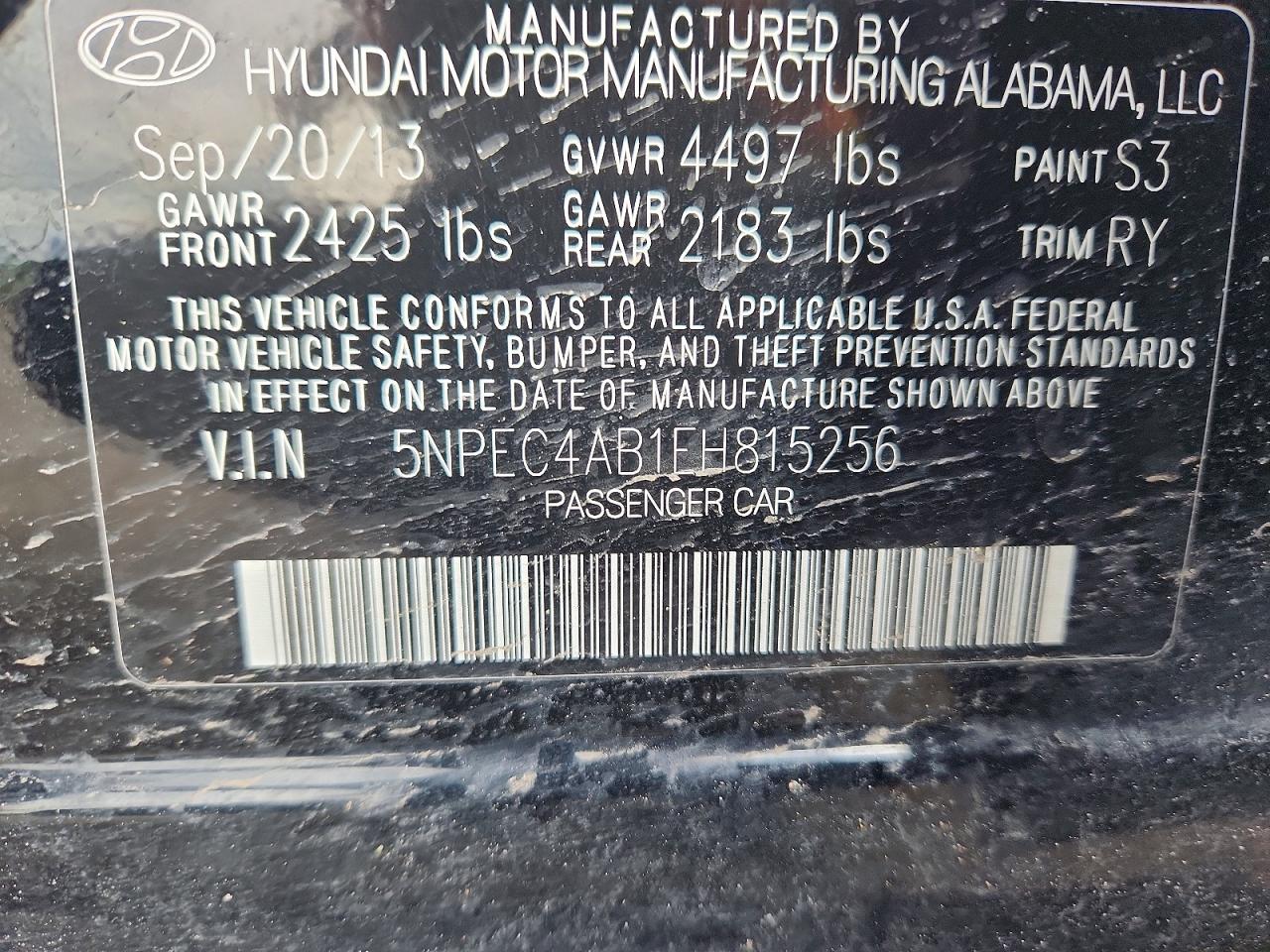 2014 Hyundai Sonata Limited 2.0t Black vin: 5NPEC4AB1EH815256