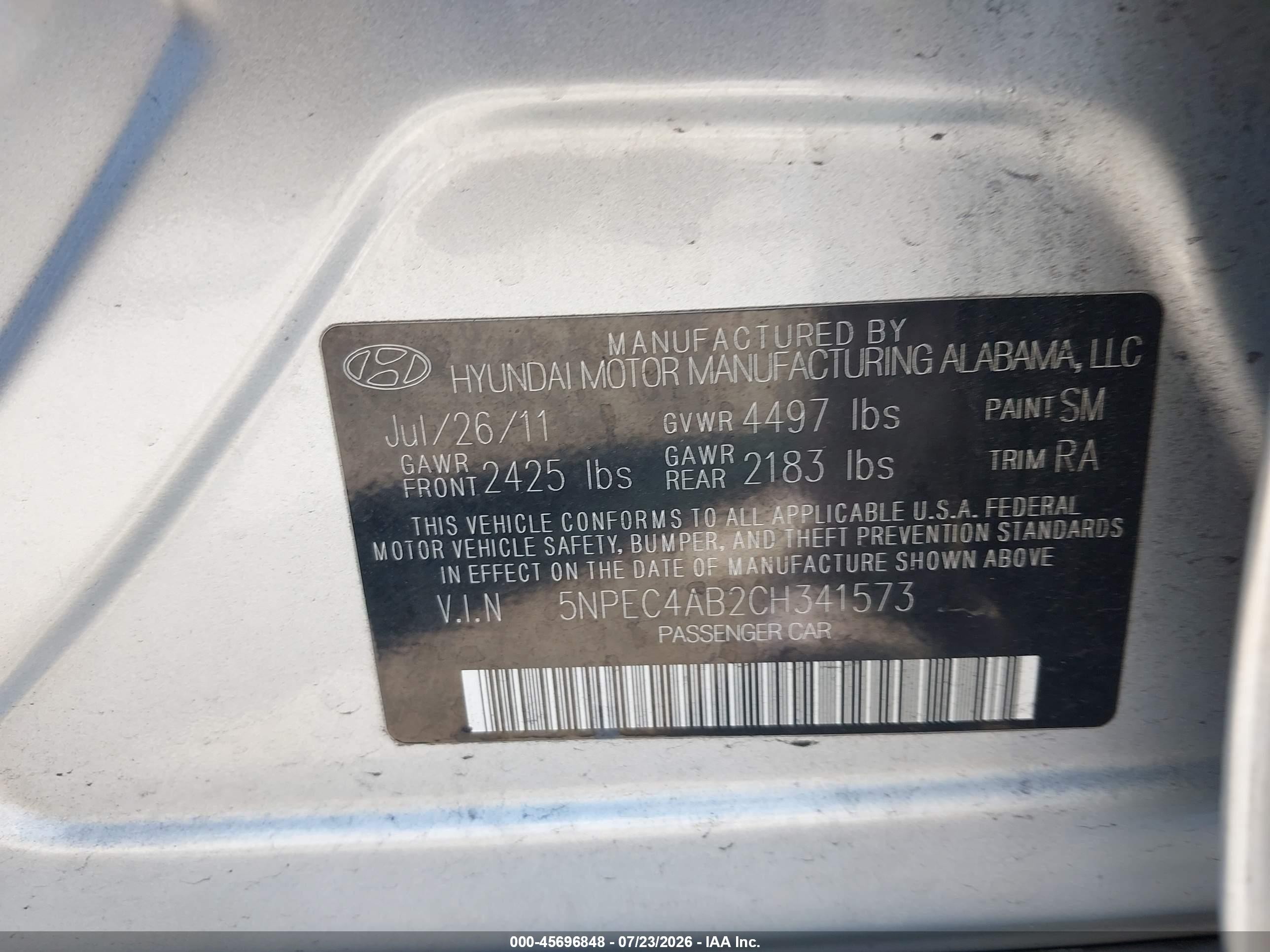 2012 Hyundai Sonata Se 2.0t Серебряный vin: 5NPEC4AB2CH341573