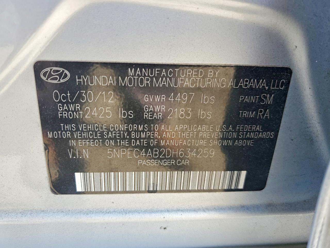 2013 Hyundai Sonata Limited 2.0t Silver vin: 5NPEC4AB2DH634259