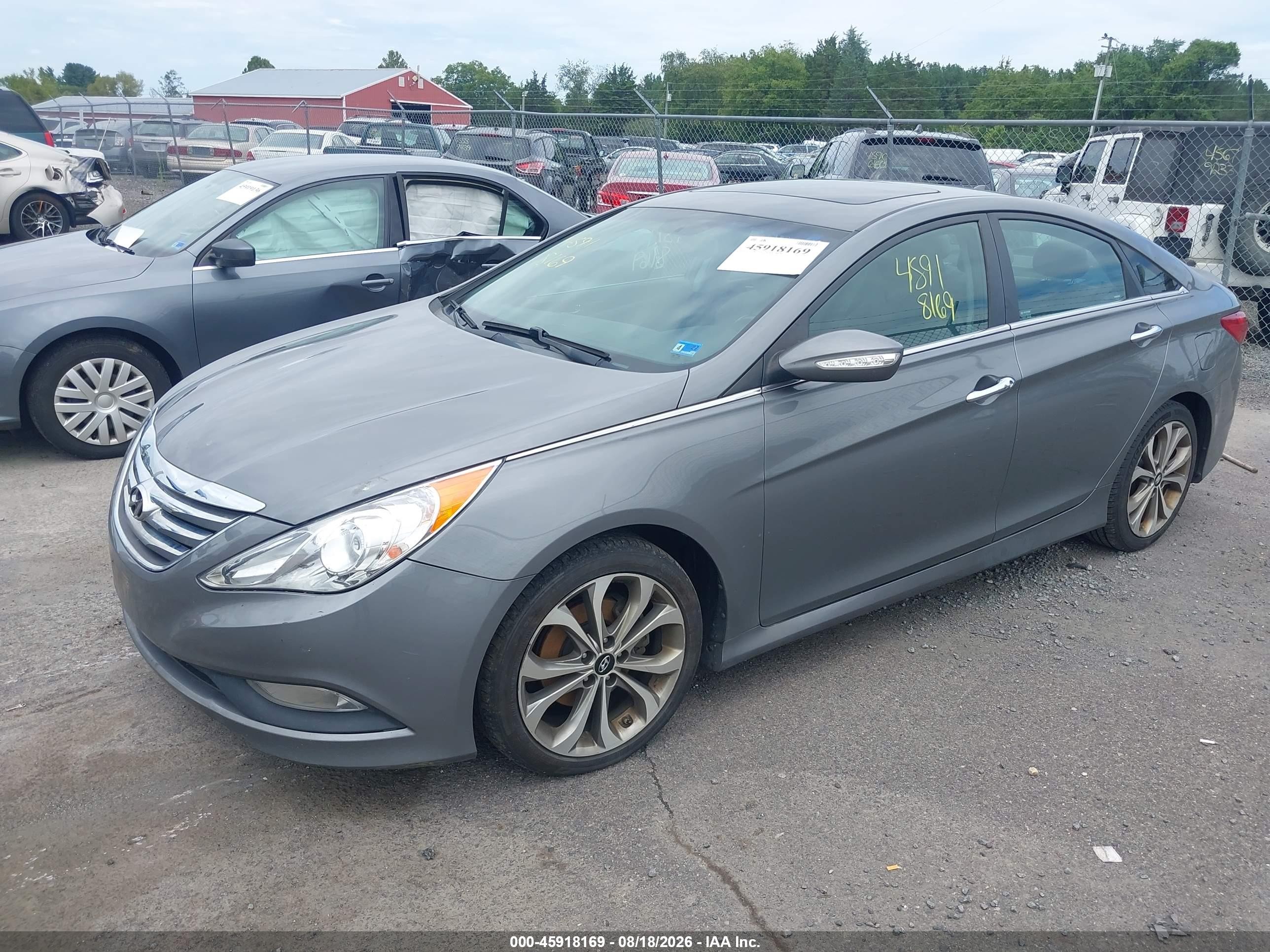 2014 Hyundai Sonata Se 2.0t Gray vin: 5NPEC4AB2EH847326