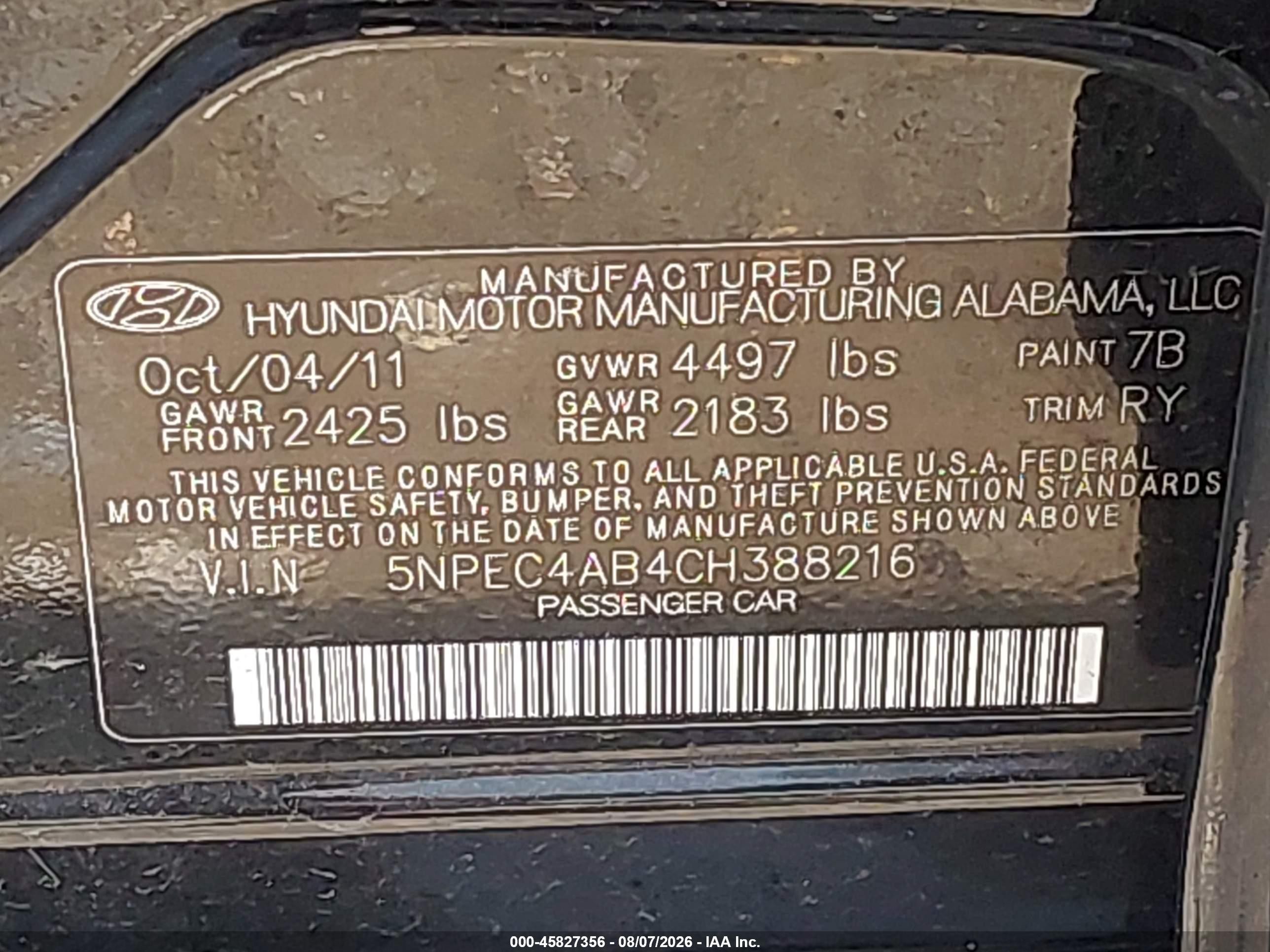 2012 Hyundai Sonata Se 2.0t Black vin: 5NPEC4AB4CH388216