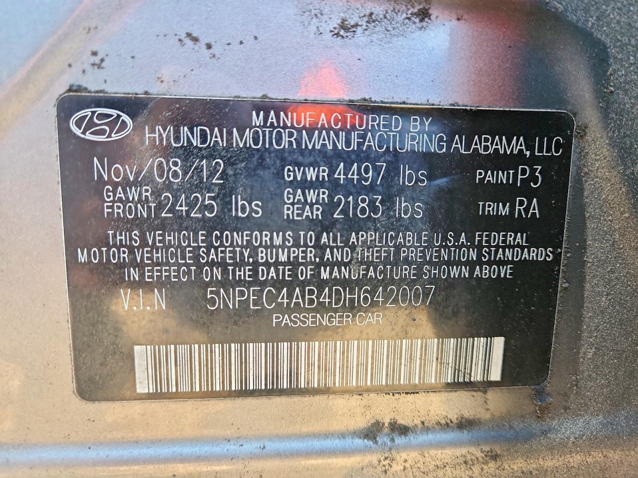 2013 Hyundai Sonata Limited 2.0t Gray vin: 5NPEC4AB4DH642007