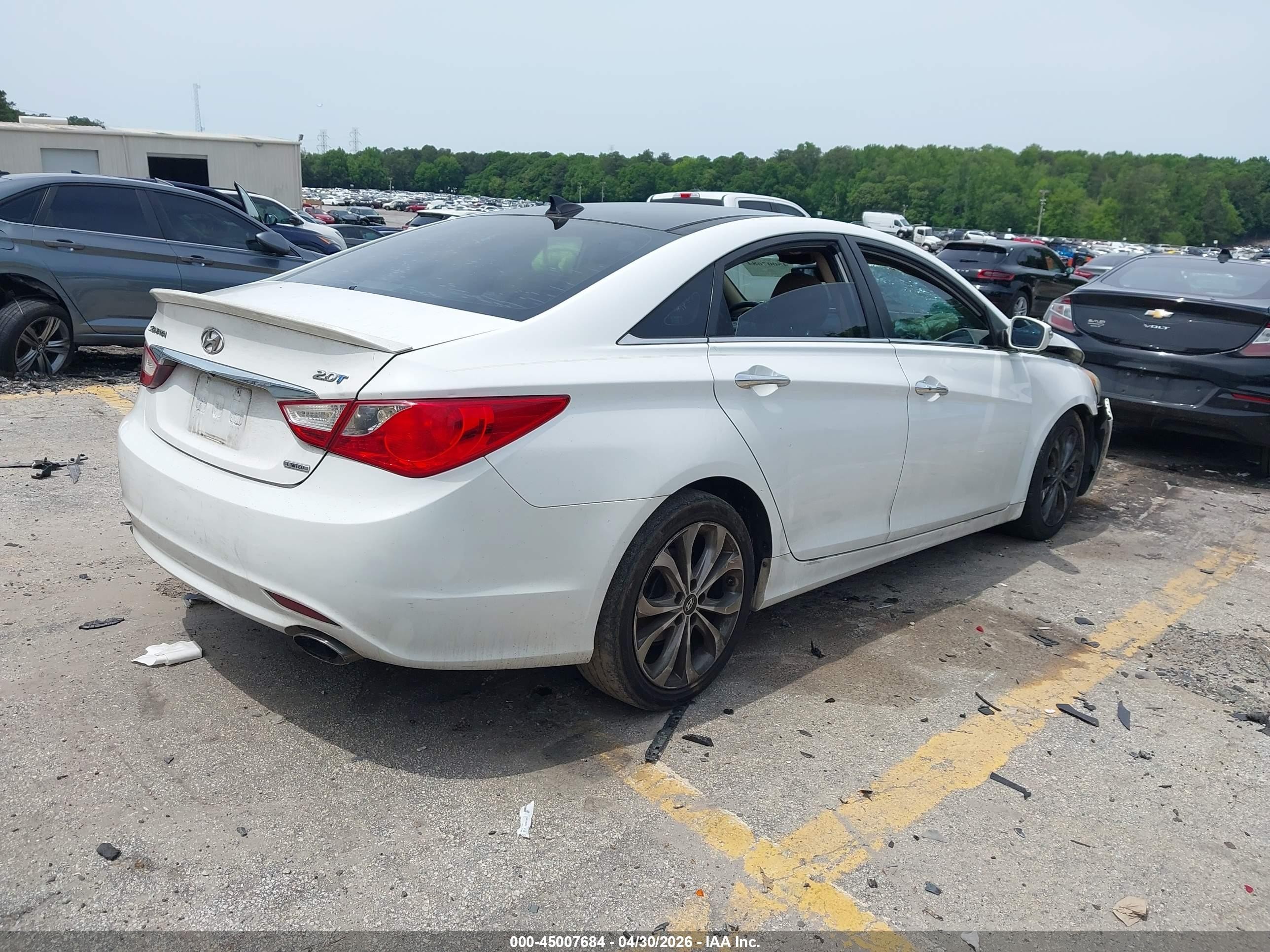 2013 Hyundai Sonata Limited 2.0t White vin: 5NPEC4AB4DH685634