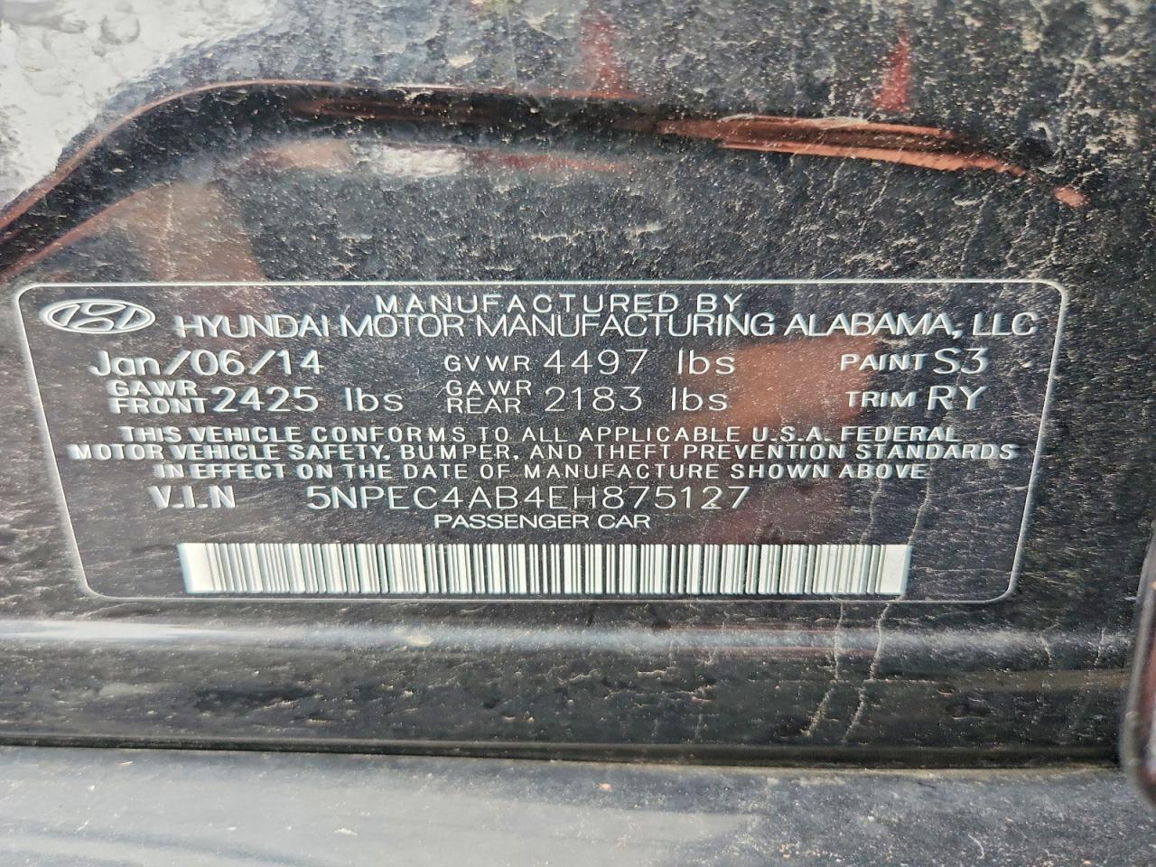 2014 Hyundai Sonata Se 2.0t Black vin: 5NPEC4AB4EH875127