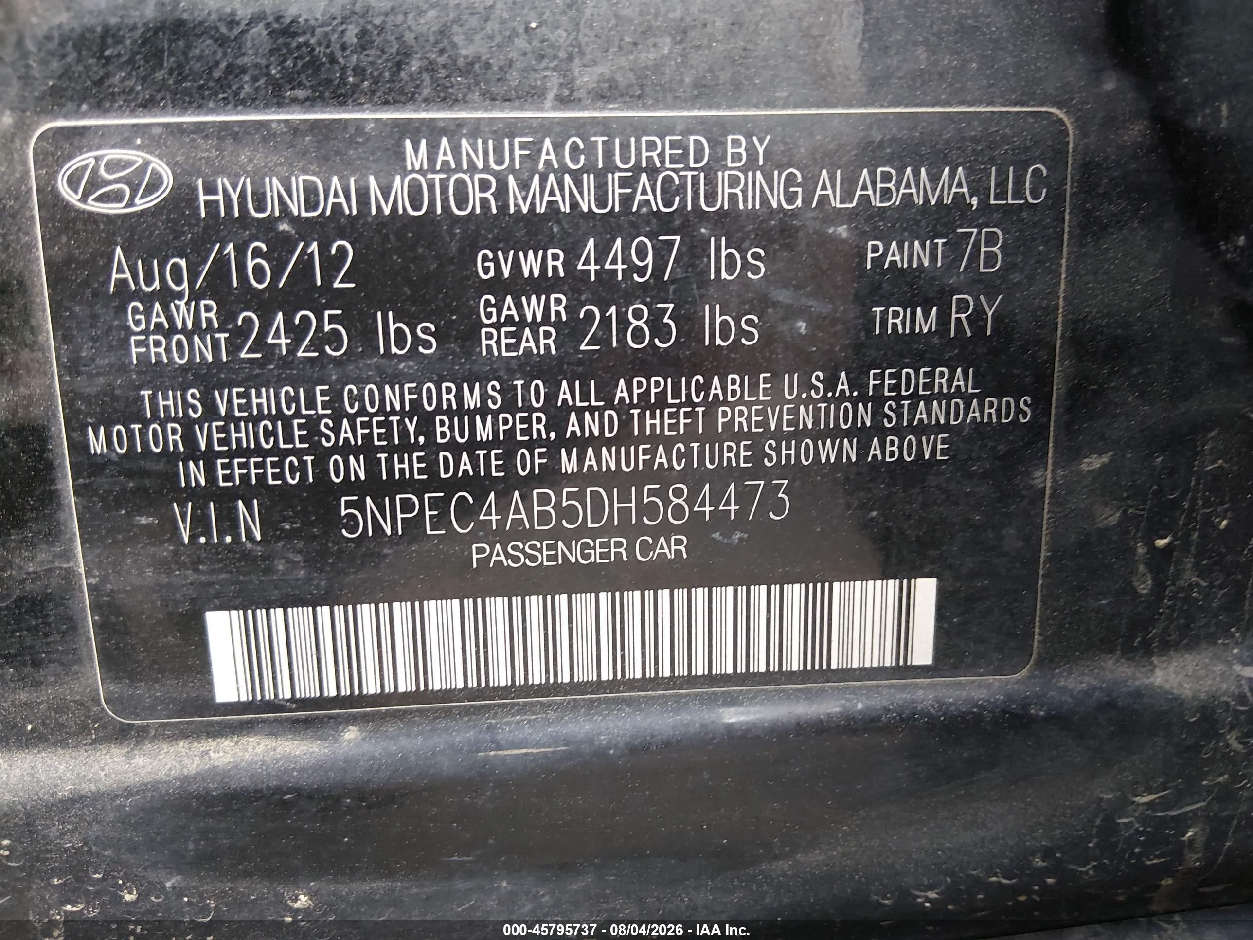 2013 Hyundai Sonata Se 2.0t Black vin: 5NPEC4AB5DH584473