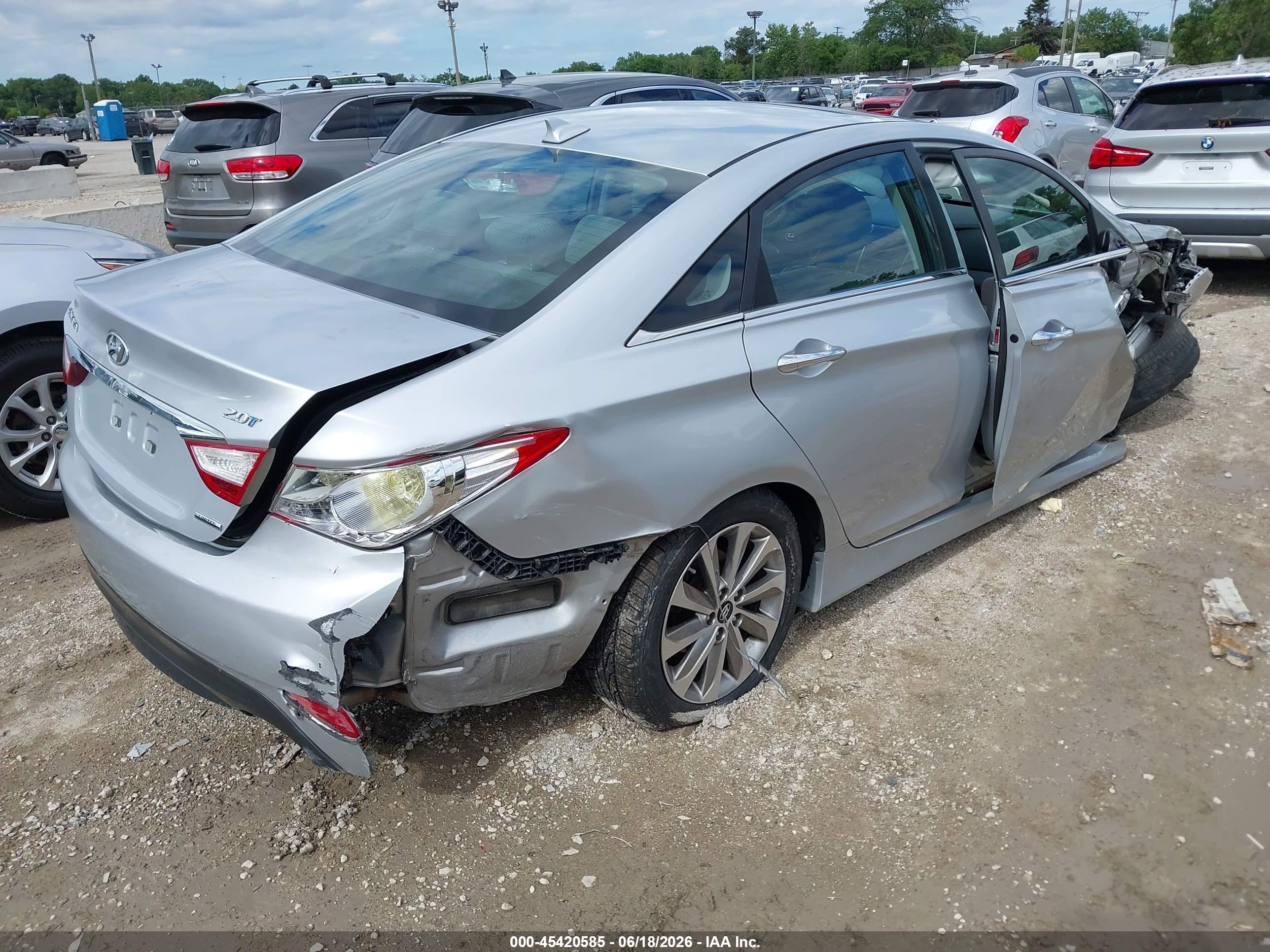 2014 Hyundai Sonata Limited 2.0t Silver vin: 5NPEC4AB5EH905056