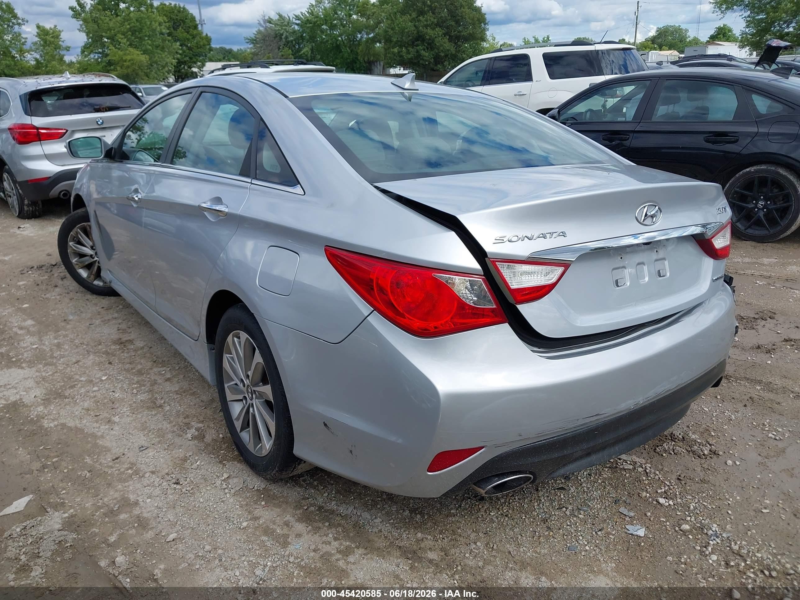 2014 Hyundai Sonata Limited 2.0t Silver vin: 5NPEC4AB5EH905056
