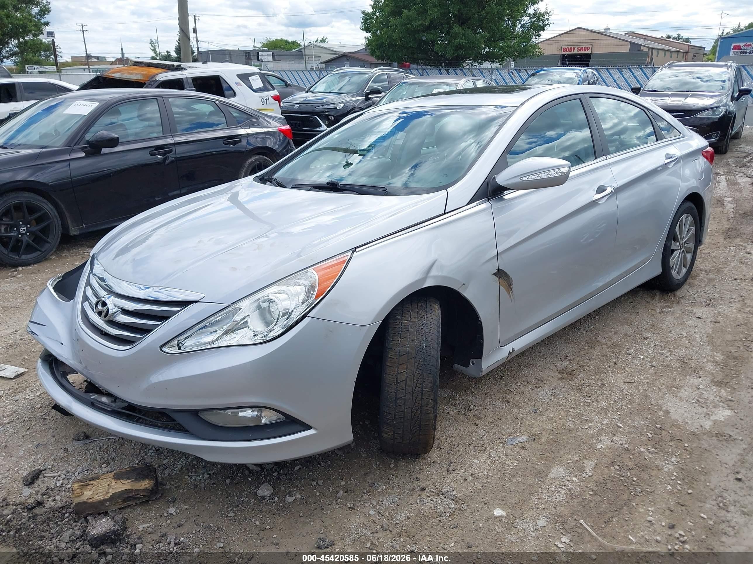 2014 Hyundai Sonata Limited 2.0t Silver vin: 5NPEC4AB5EH905056