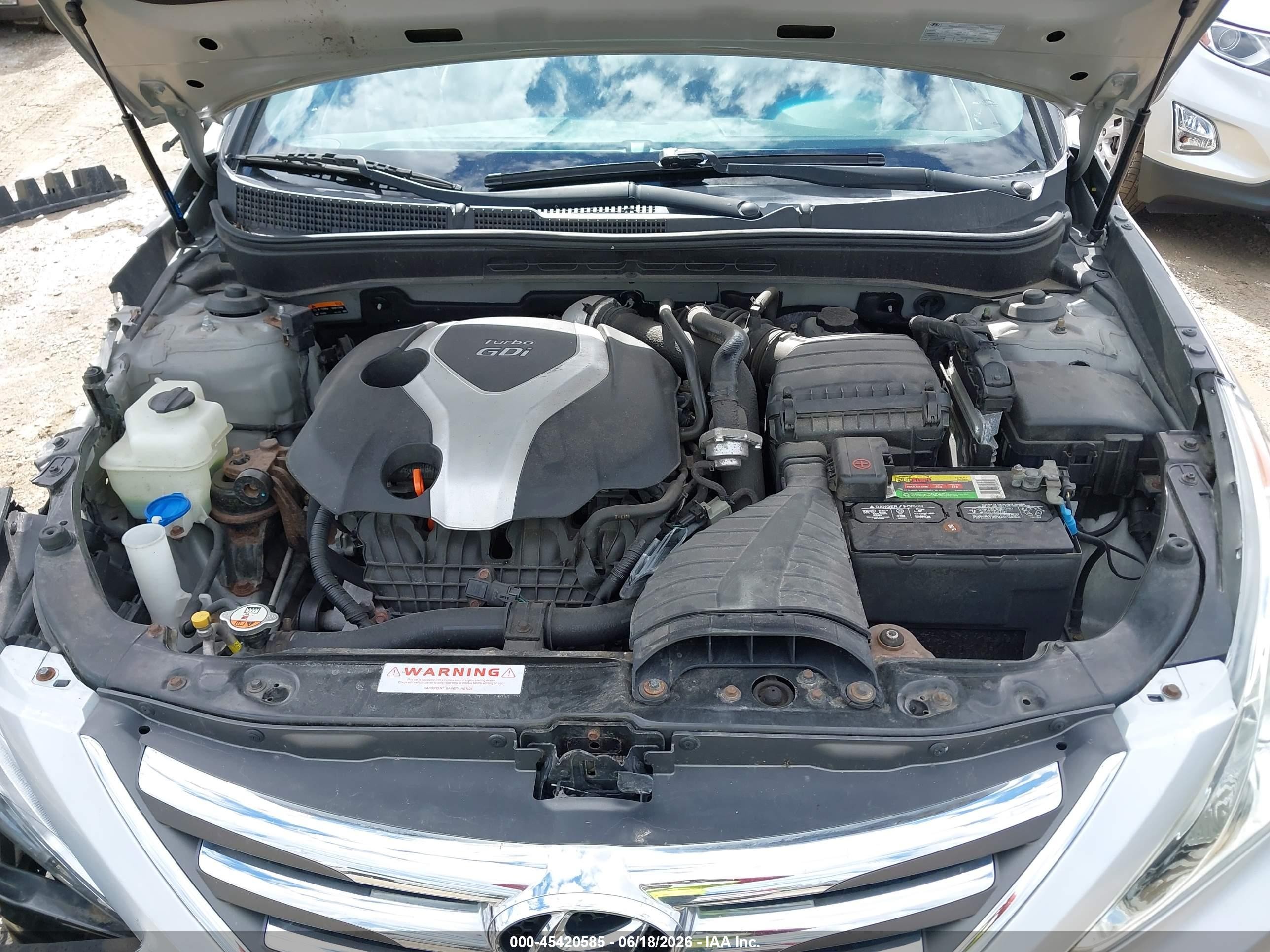2014 Hyundai Sonata Limited 2.0t Silver vin: 5NPEC4AB5EH905056