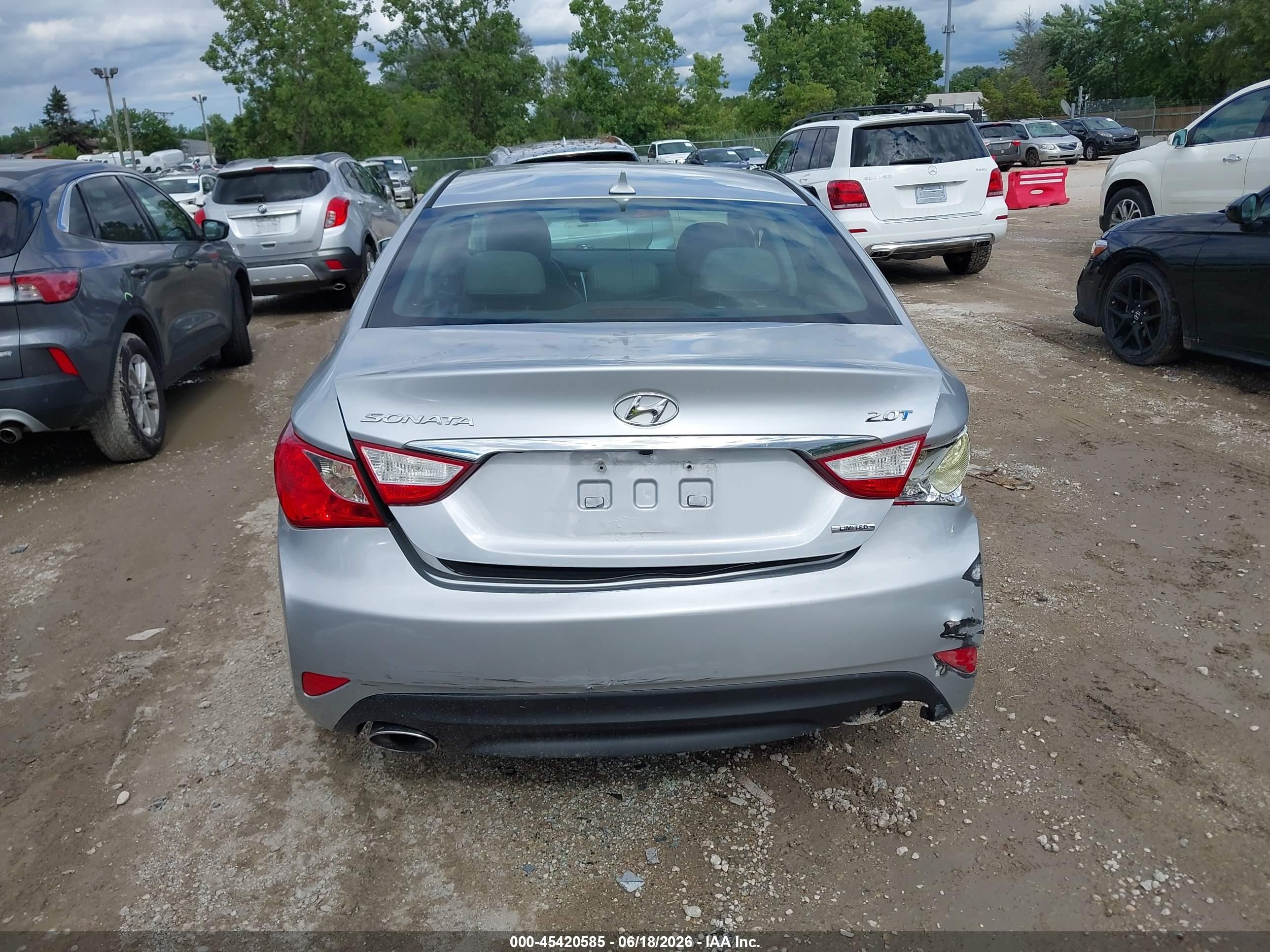 2014 Hyundai Sonata Limited 2.0t Silver vin: 5NPEC4AB5EH905056