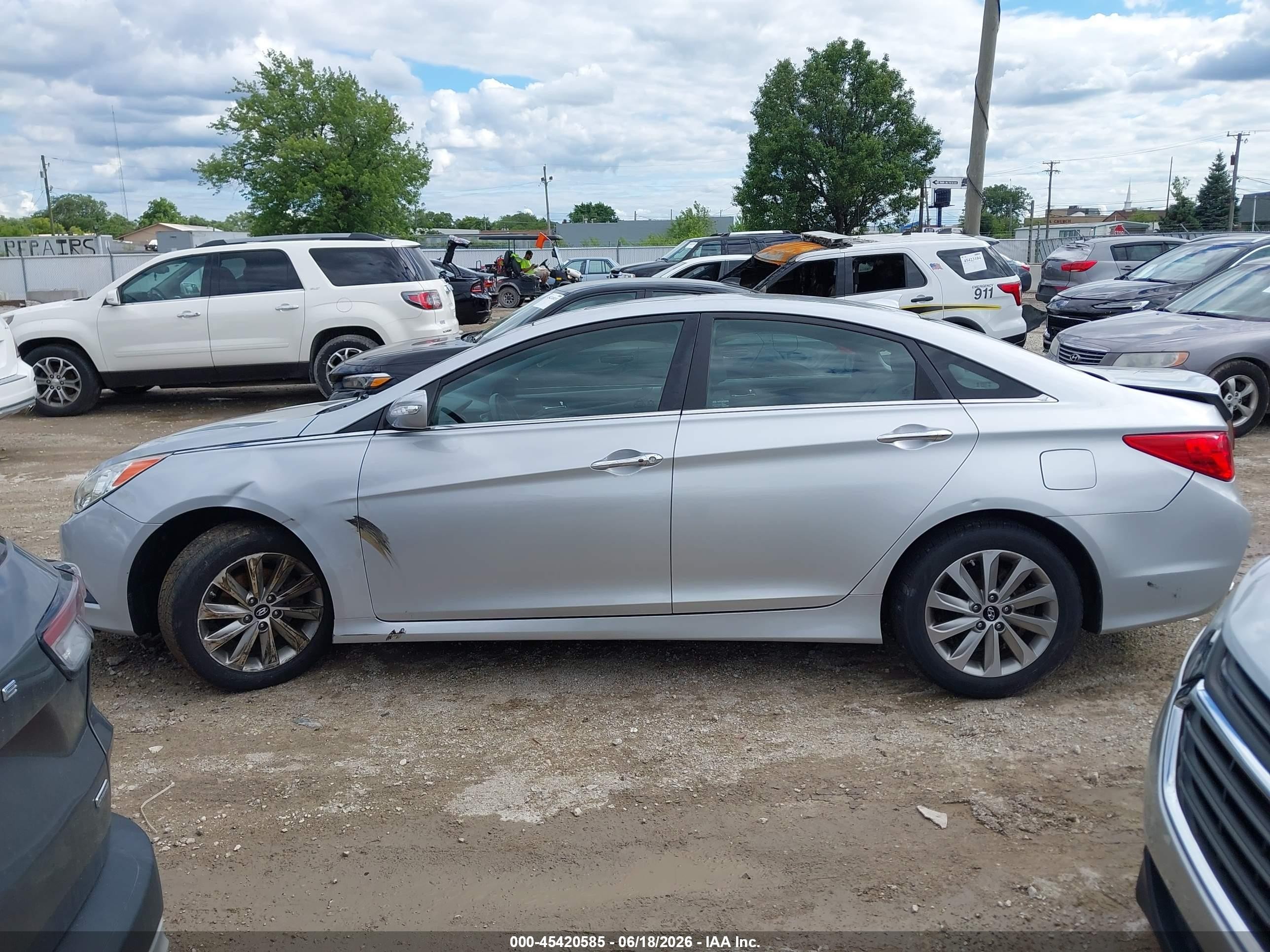 2014 Hyundai Sonata Limited 2.0t Silver vin: 5NPEC4AB5EH905056