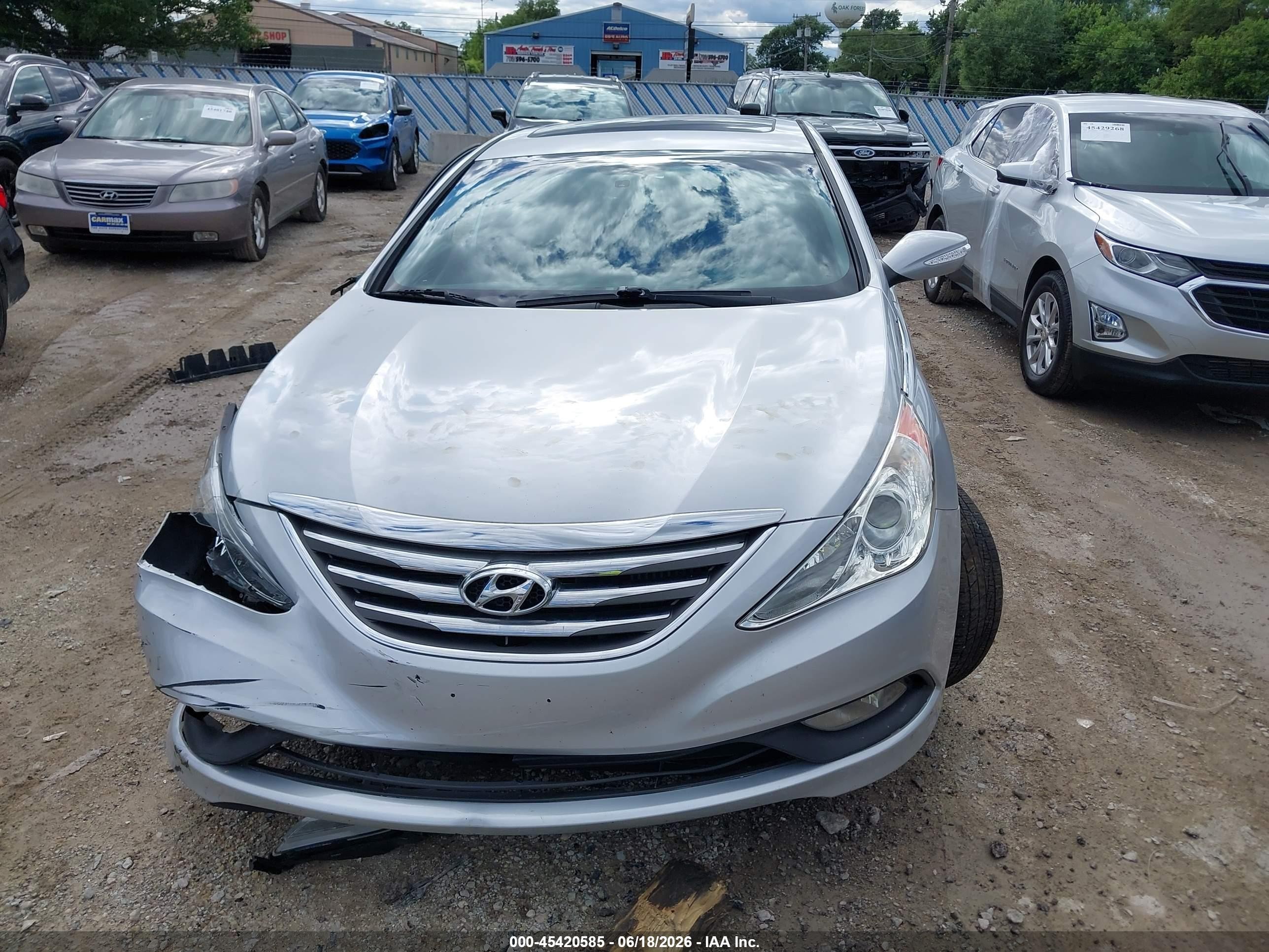 2014 Hyundai Sonata Limited 2.0t Silver vin: 5NPEC4AB5EH905056