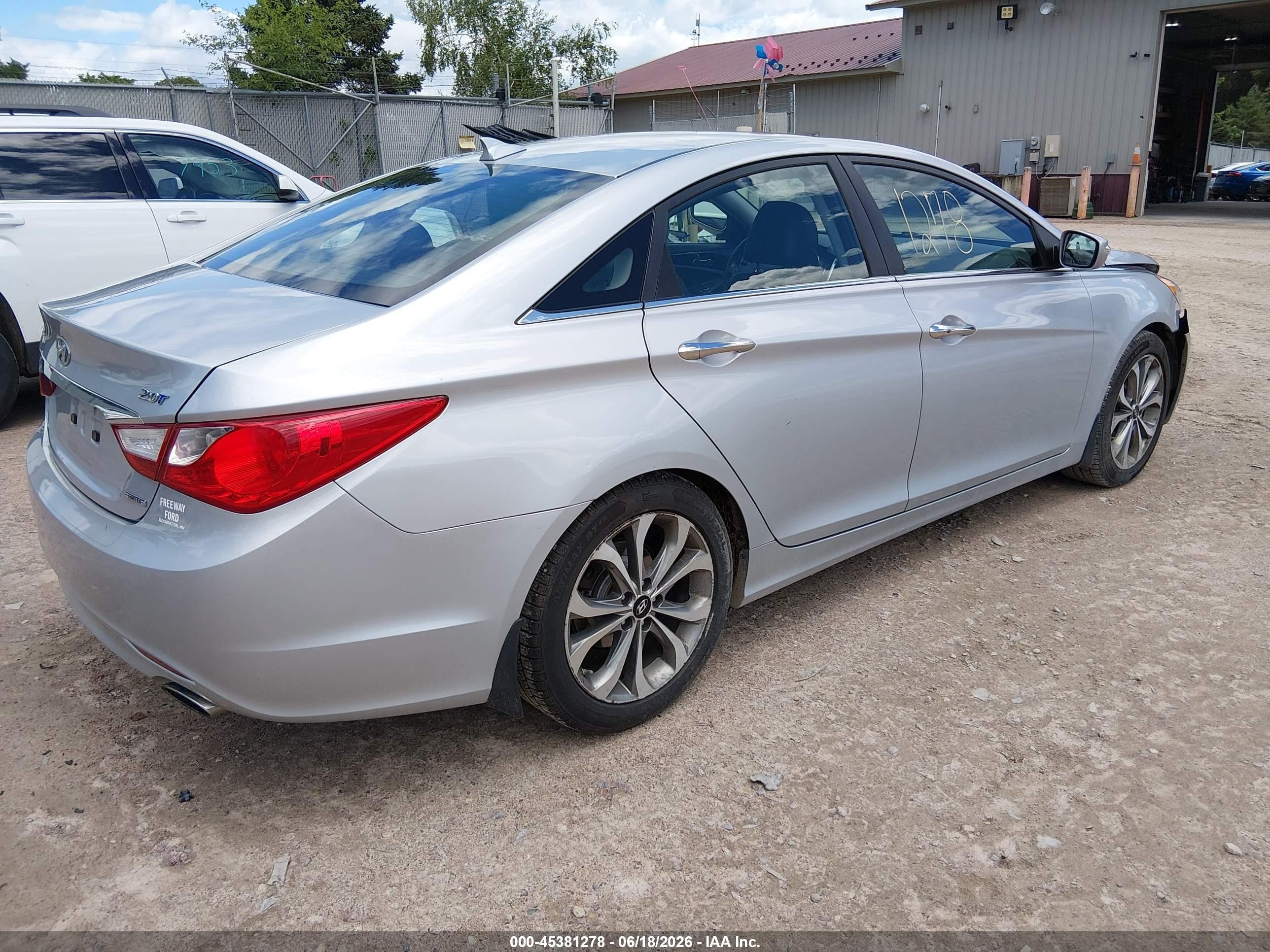 2013 Hyundai Sonata Limited 2.0t Silver vin: 5NPEC4AB6DH618937
