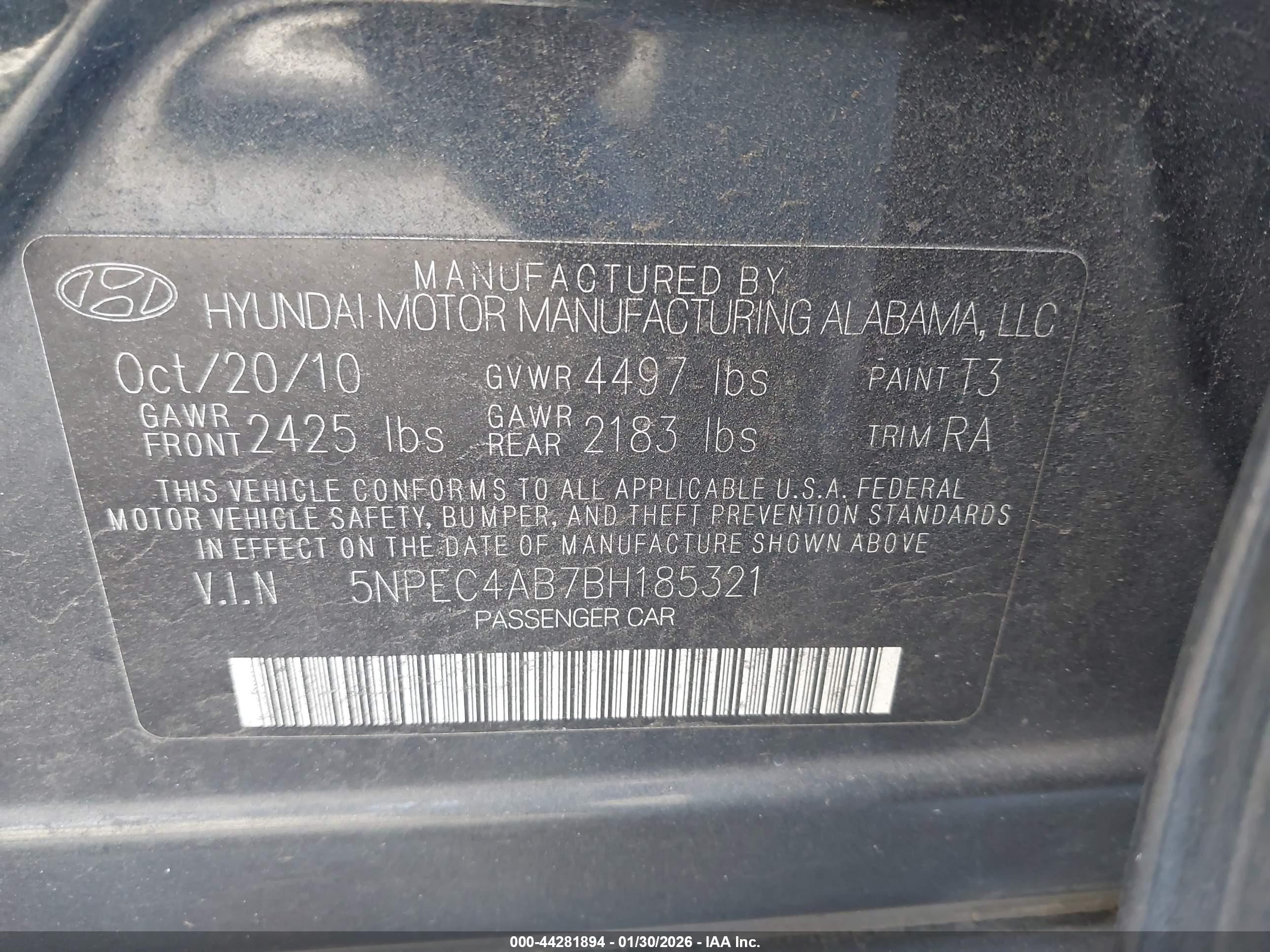 2011 Hyundai Sonata Limited 2.0t Синий vin: 5NPEC4AB7BH185321
