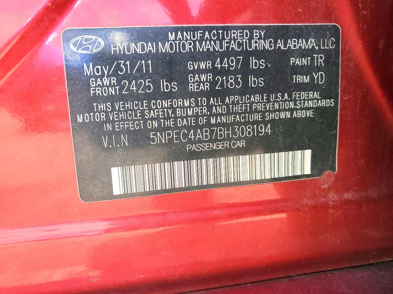 2011 Hyundai Sonata Limited 2.0t Maroon vin: 5NPEC4AB7BH308194