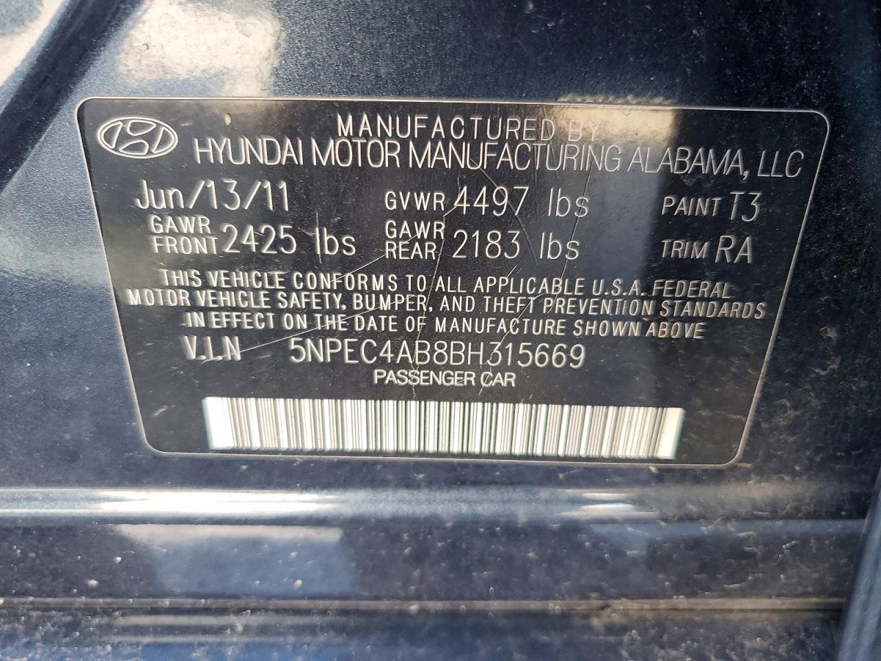 2011 Hyundai Sonata Se 2.0t Черный vin: 5NPEC4AB8BH315669