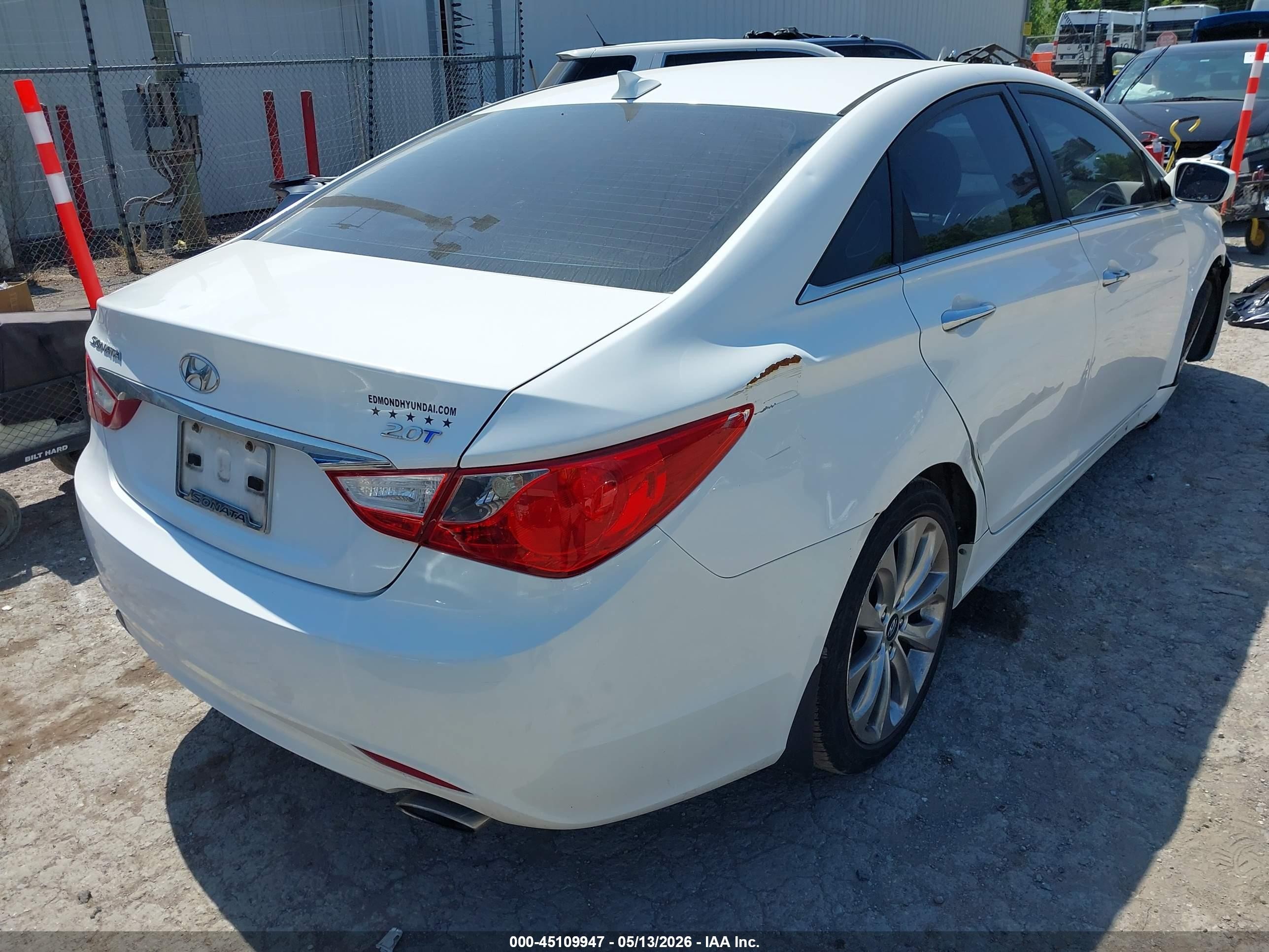 2013 Hyundai Sonata Se 2.0t White vin: 5NPEC4ABXDH529291