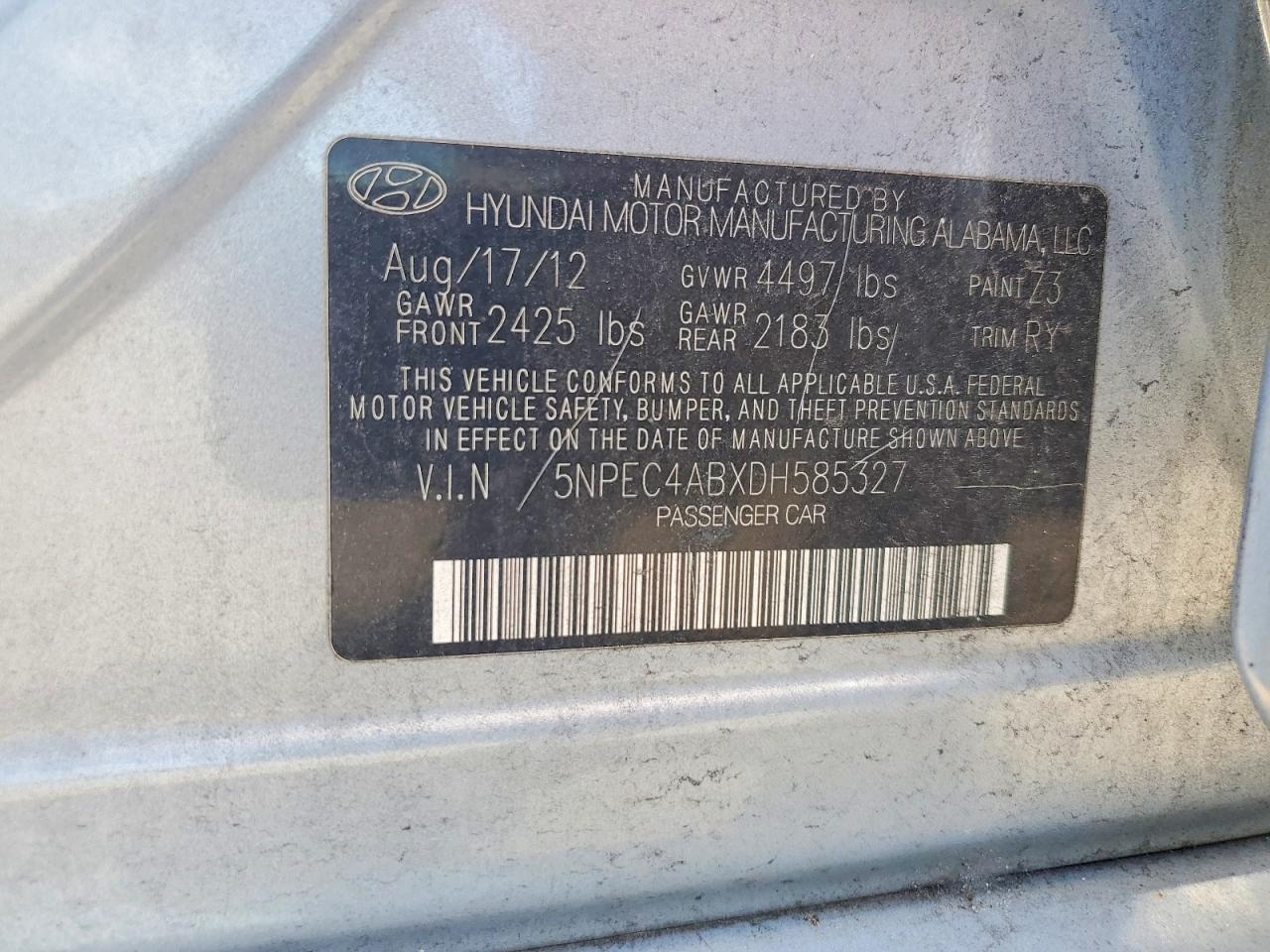 2013 Hyundai Sonata Se 2.0t Blue vin: 5NPEC4ABXDH585327