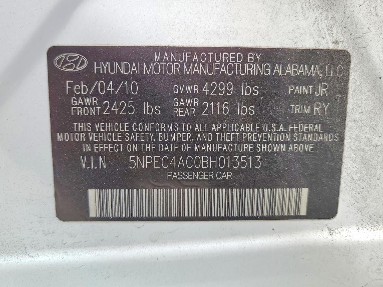 2011 Hyundai Sonata Limited White vin: 5NPEC4AC0BH013513