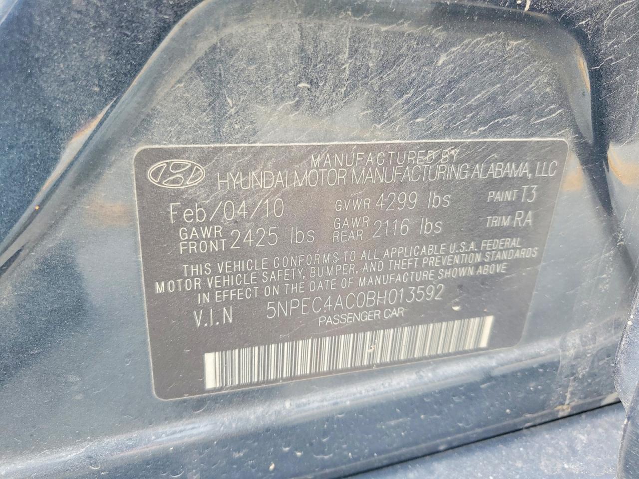 2011 Hyundai Sonata Limited Black vin: 5NPEC4AC0BH013592