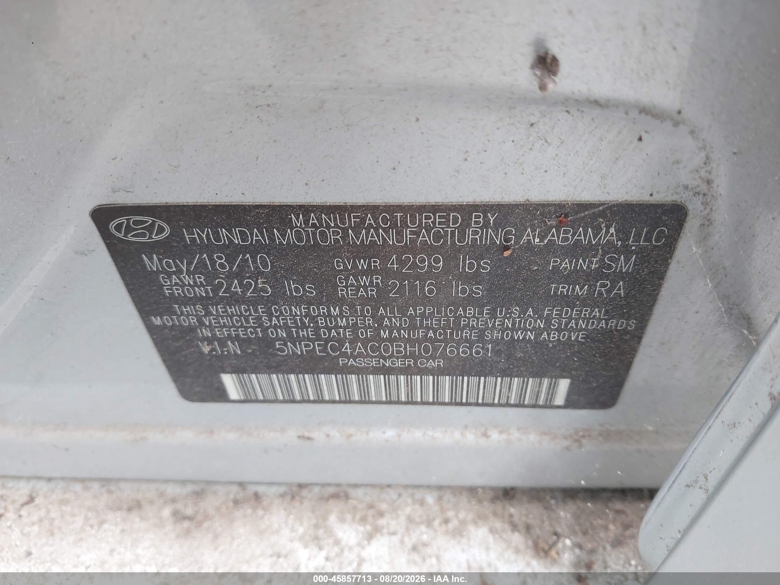 2011 Hyundai Sonata Limited Silver vin: 5NPEC4AC0BH076661
