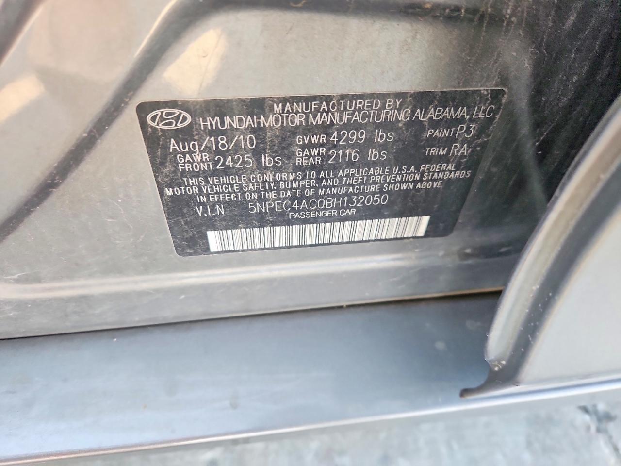 2011 Hyundai Sonata Limited Gray vin: 5NPEC4AC0BH132050