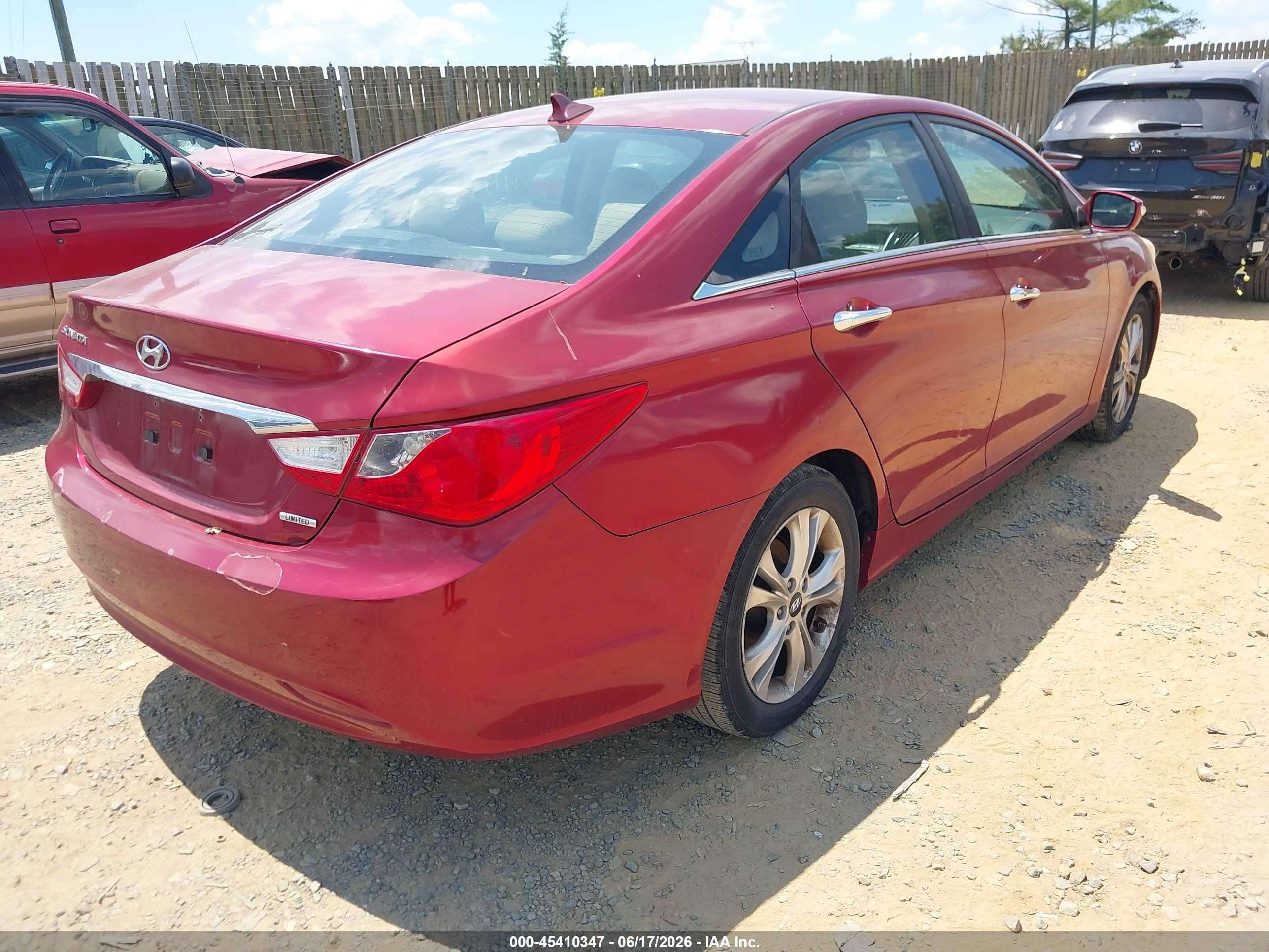 2011 Hyundai Sonata Limited Burgundy vin: 5NPEC4AC0BH169244
