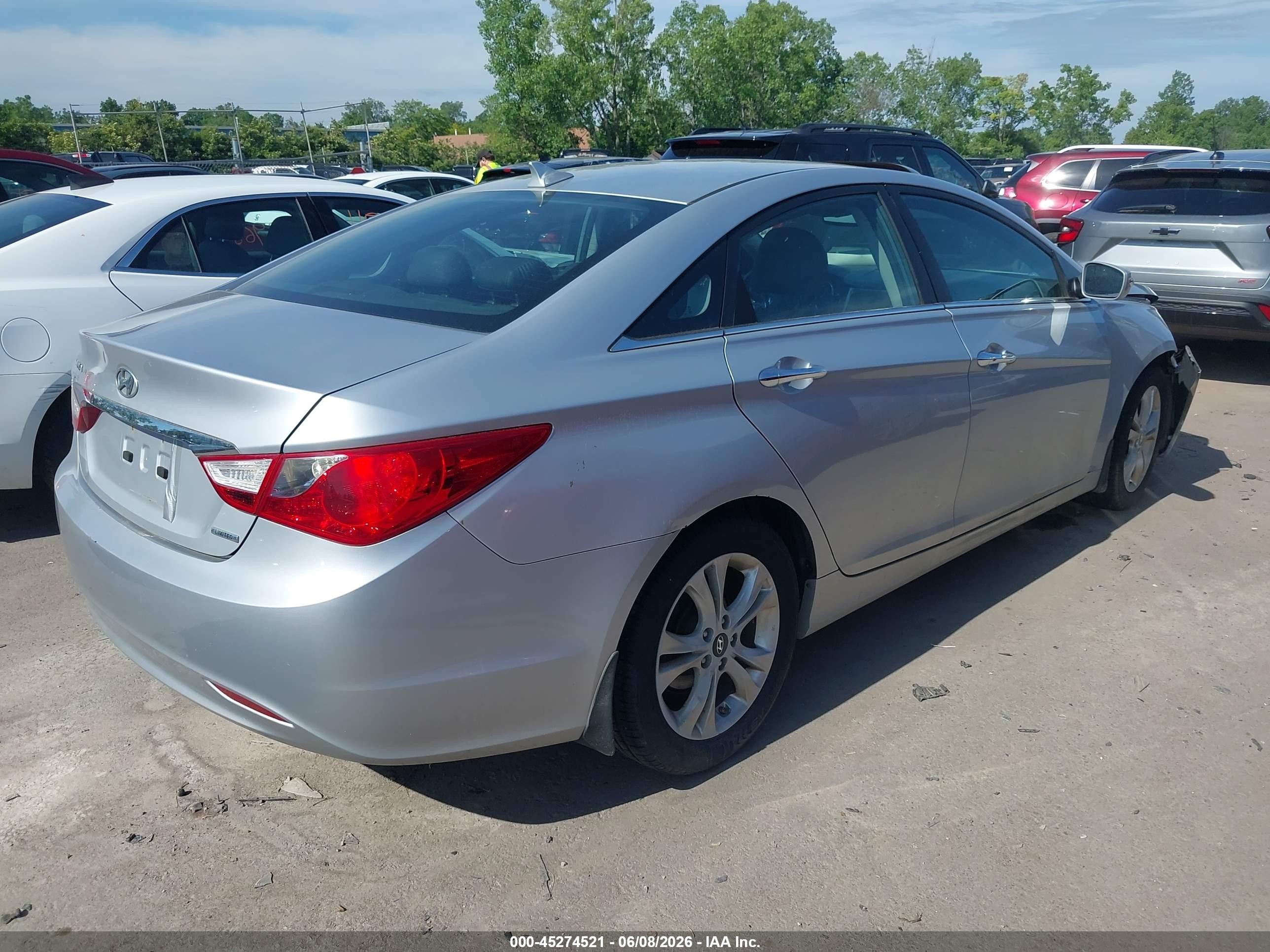 2011 Hyundai Sonata Limited Silver vin: 5NPEC4AC0BH290713