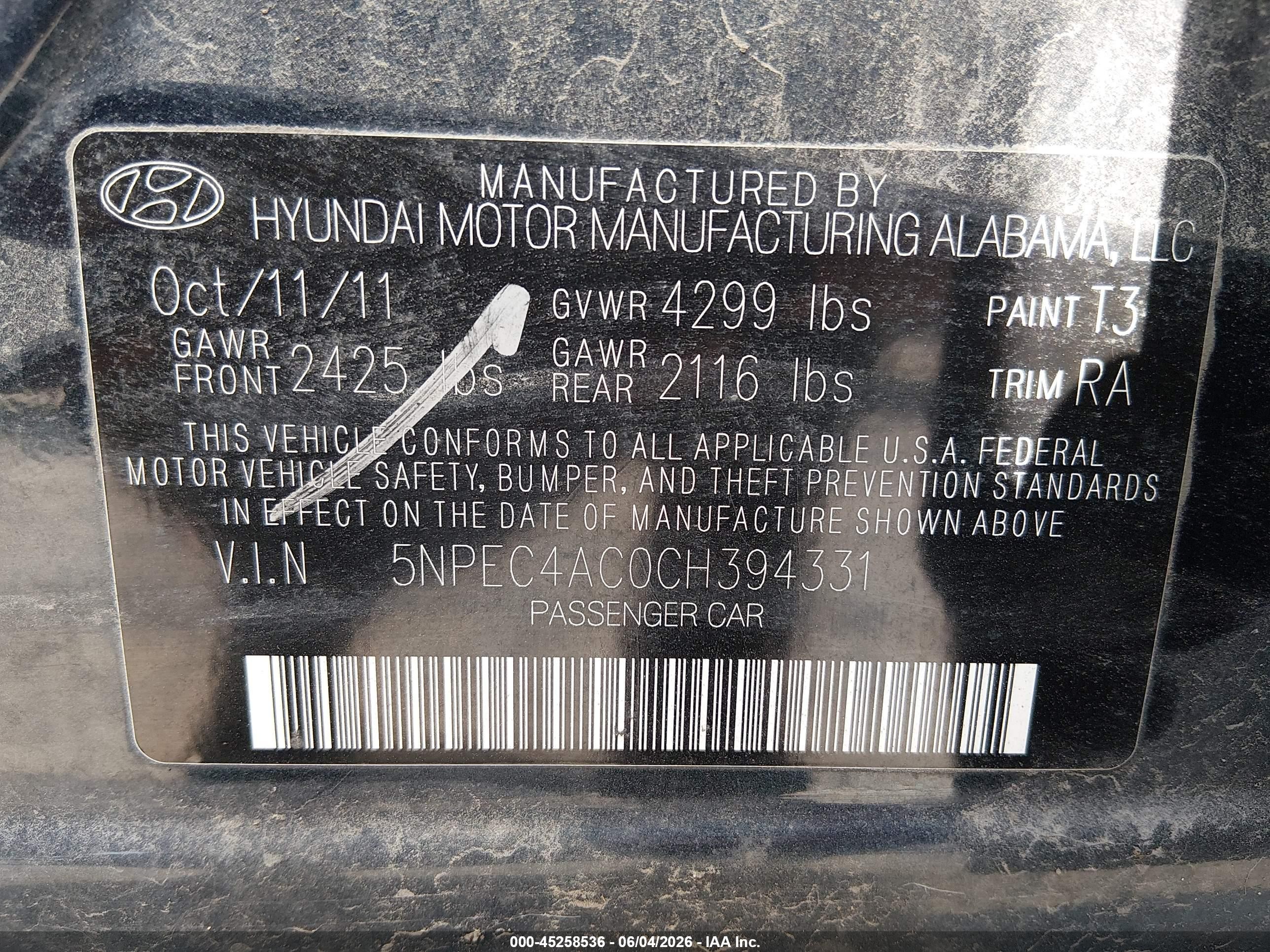 2012 Hyundai Sonata Limited Dark Blue vin: 5NPEC4AC0CH394331