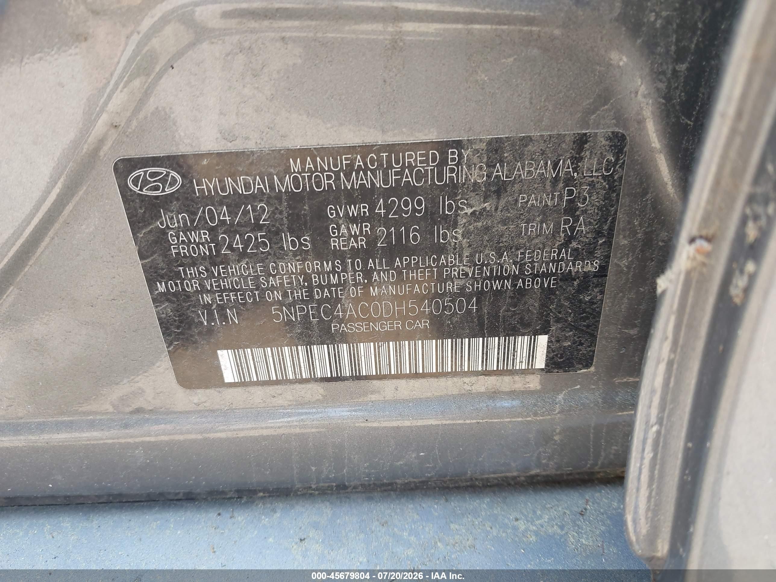 2013 Hyundai Sonata Se Gray vin: 5NPEC4AC0DH540504