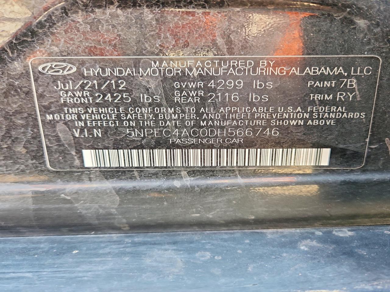 2013 Hyundai Sonata Se Black vin: 5NPEC4AC0DH566746