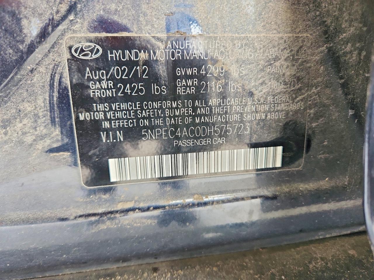 2013 Hyundai Sonata Limited Синий vin: 5NPEC4AC0DH575723