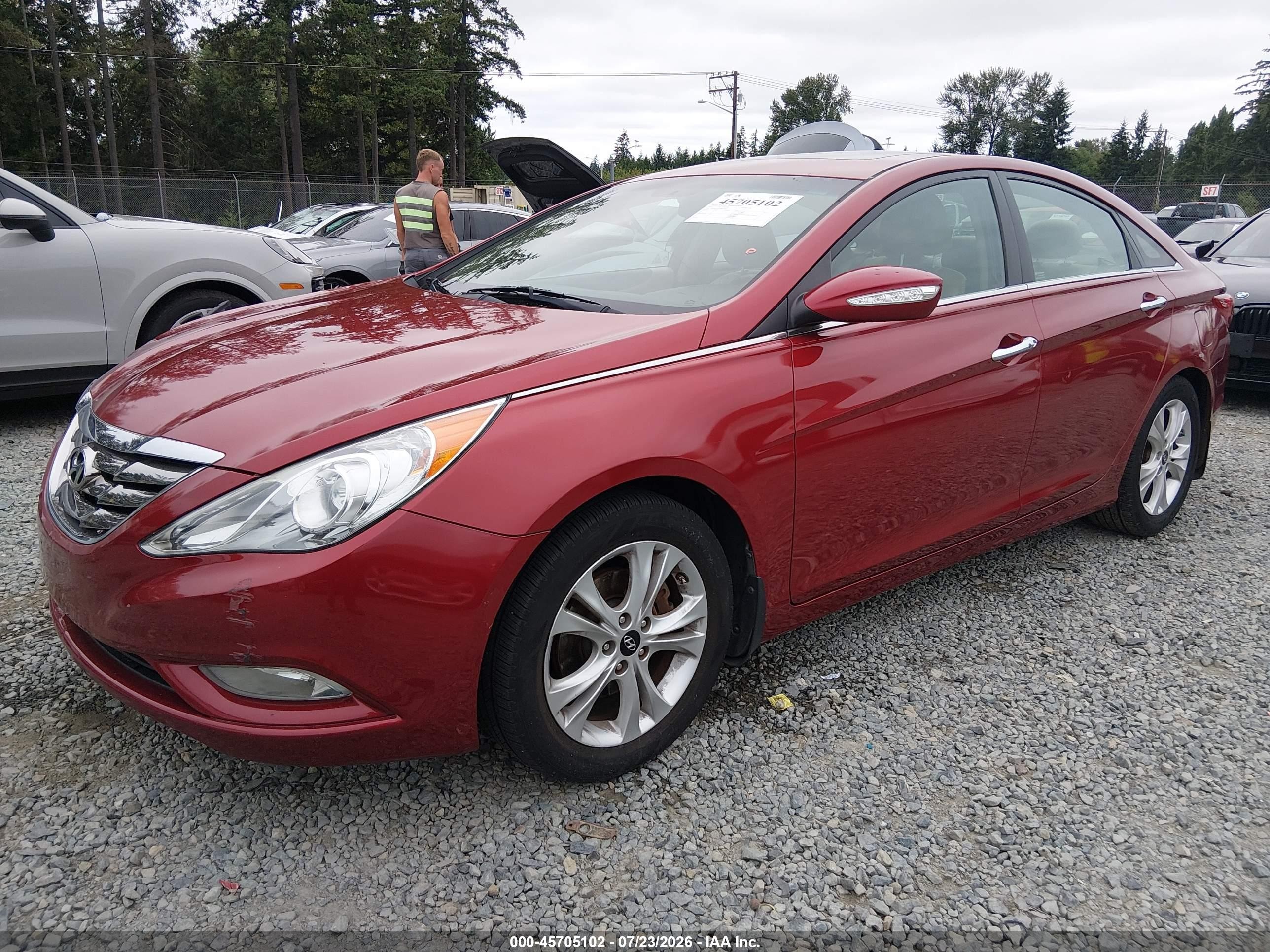 2013 Hyundai Sonata Limited Red vin: 5NPEC4AC0DH635662