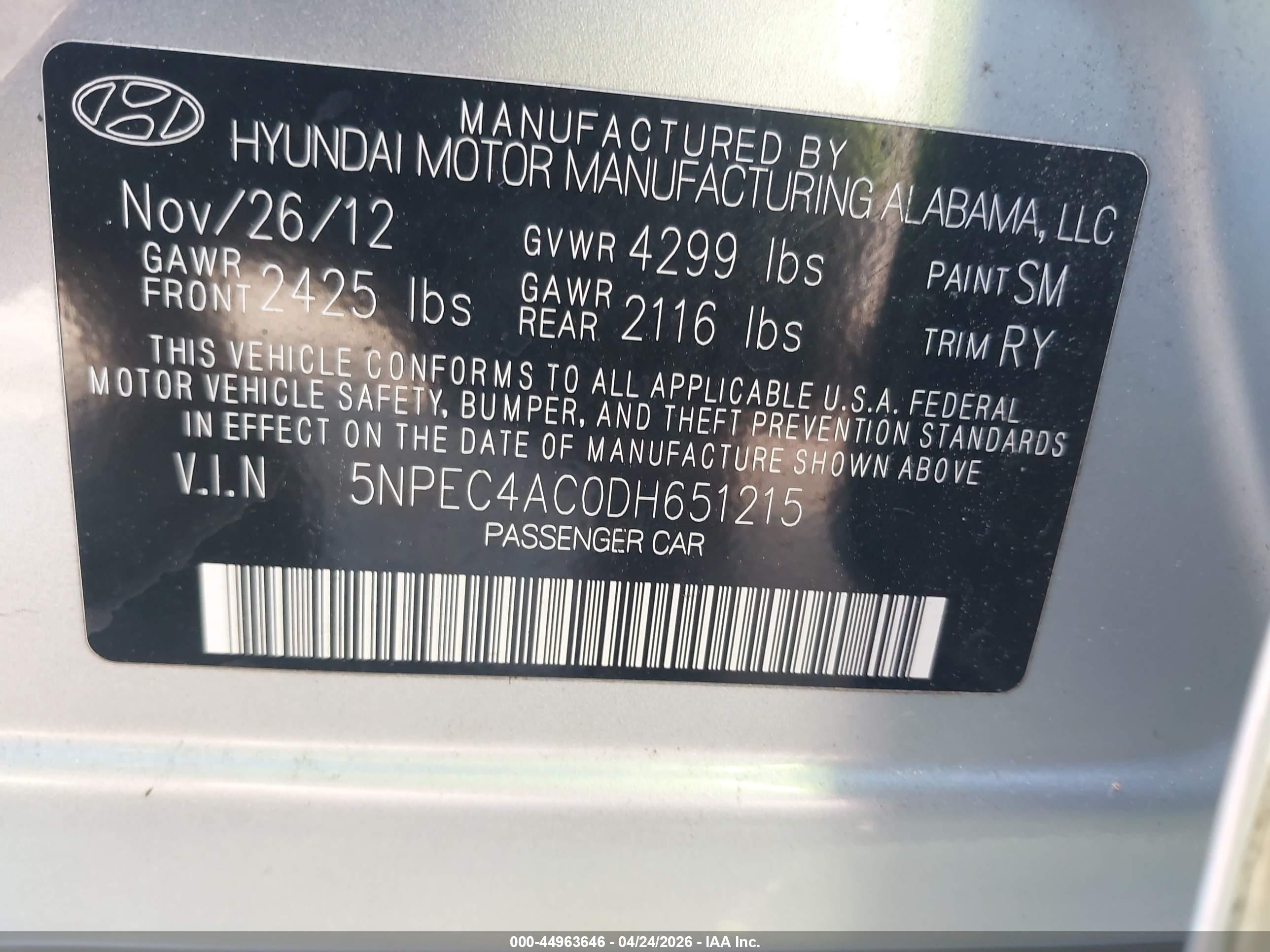 2013 Hyundai Sonata Limited Silver vin: 5NPEC4AC0DH651215