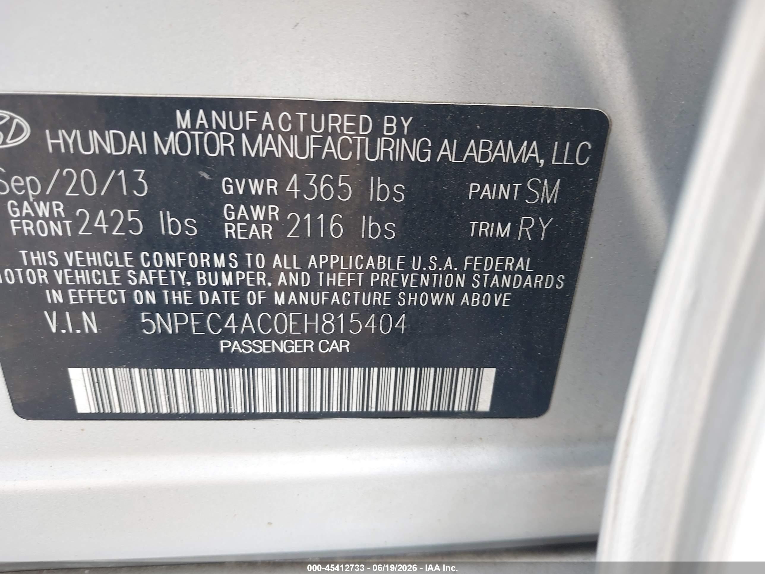 2014 Hyundai Sonata Limited Silver vin: 5NPEC4AC0EH815404