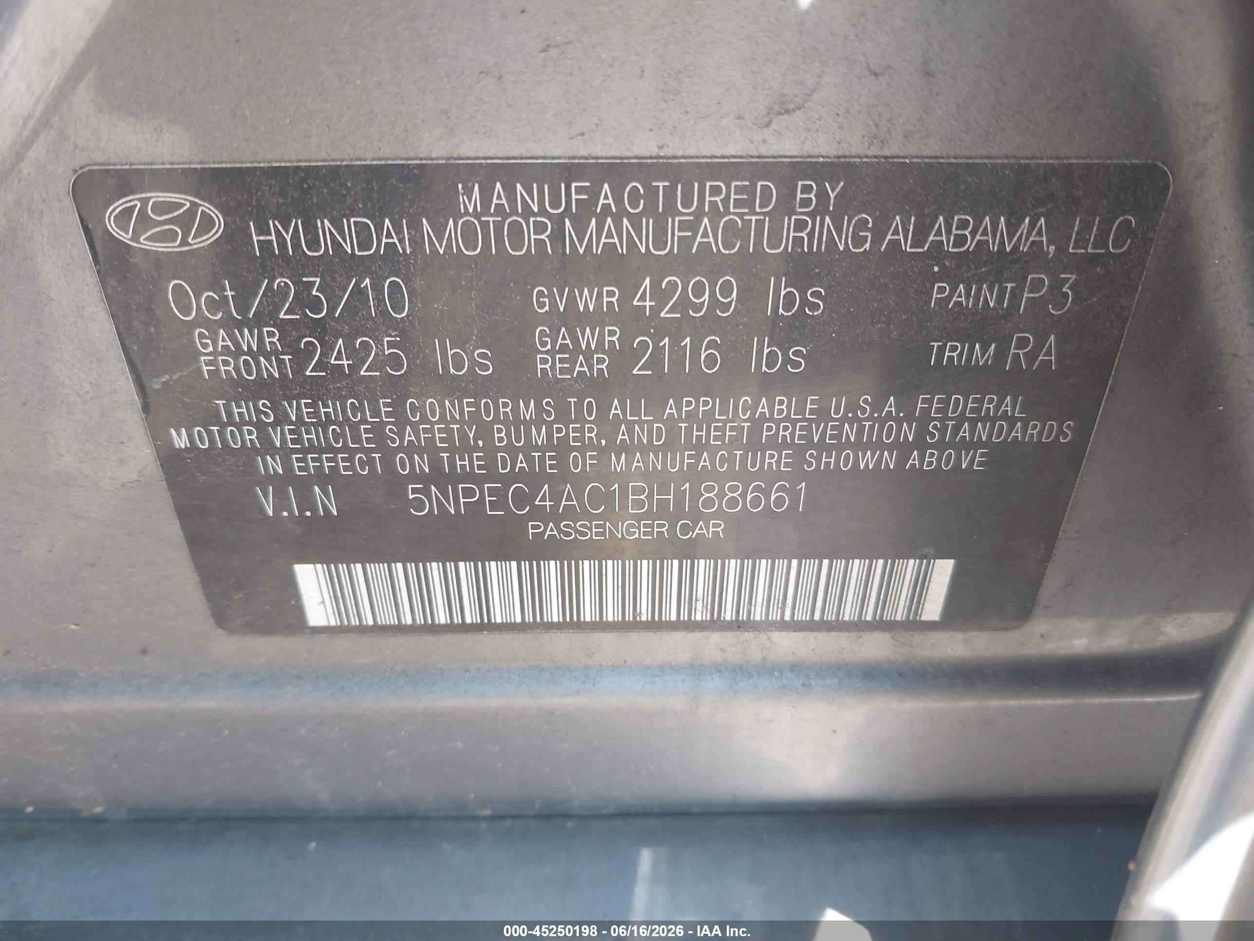 2011 Hyundai Sonata Se Gray vin: 5NPEC4AC1BH188661