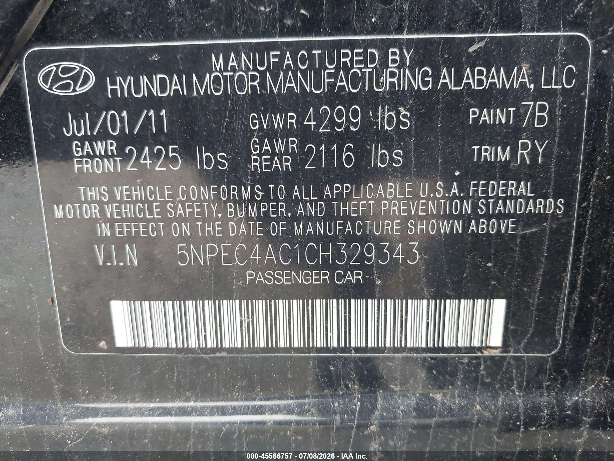 2012 Hyundai Sonata Se Black vin: 5NPEC4AC1CH329343