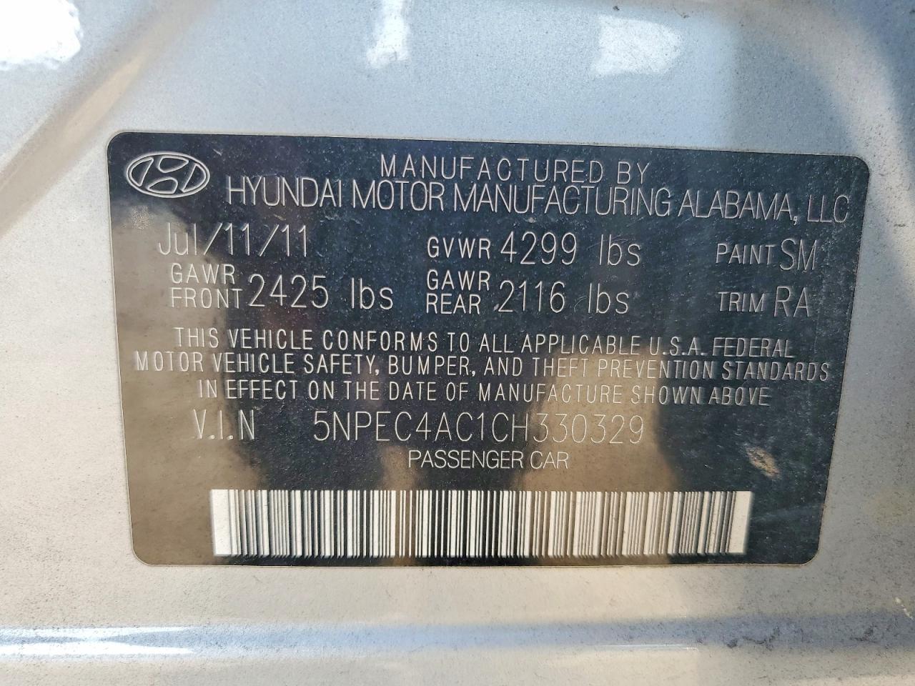 2012 Hyundai Sonata Limited Silver vin: 5NPEC4AC1CH330329