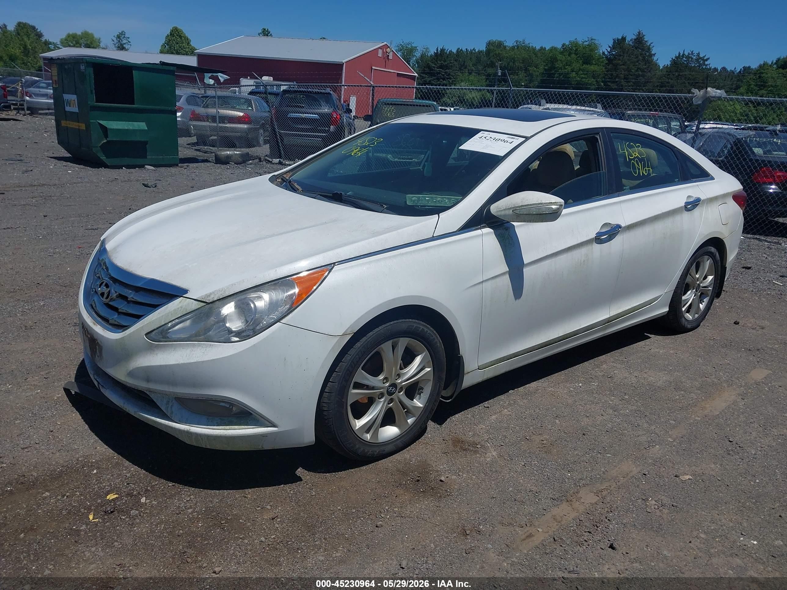 2013 Hyundai Sonata Limited Белый vin: 5NPEC4AC1DH635038