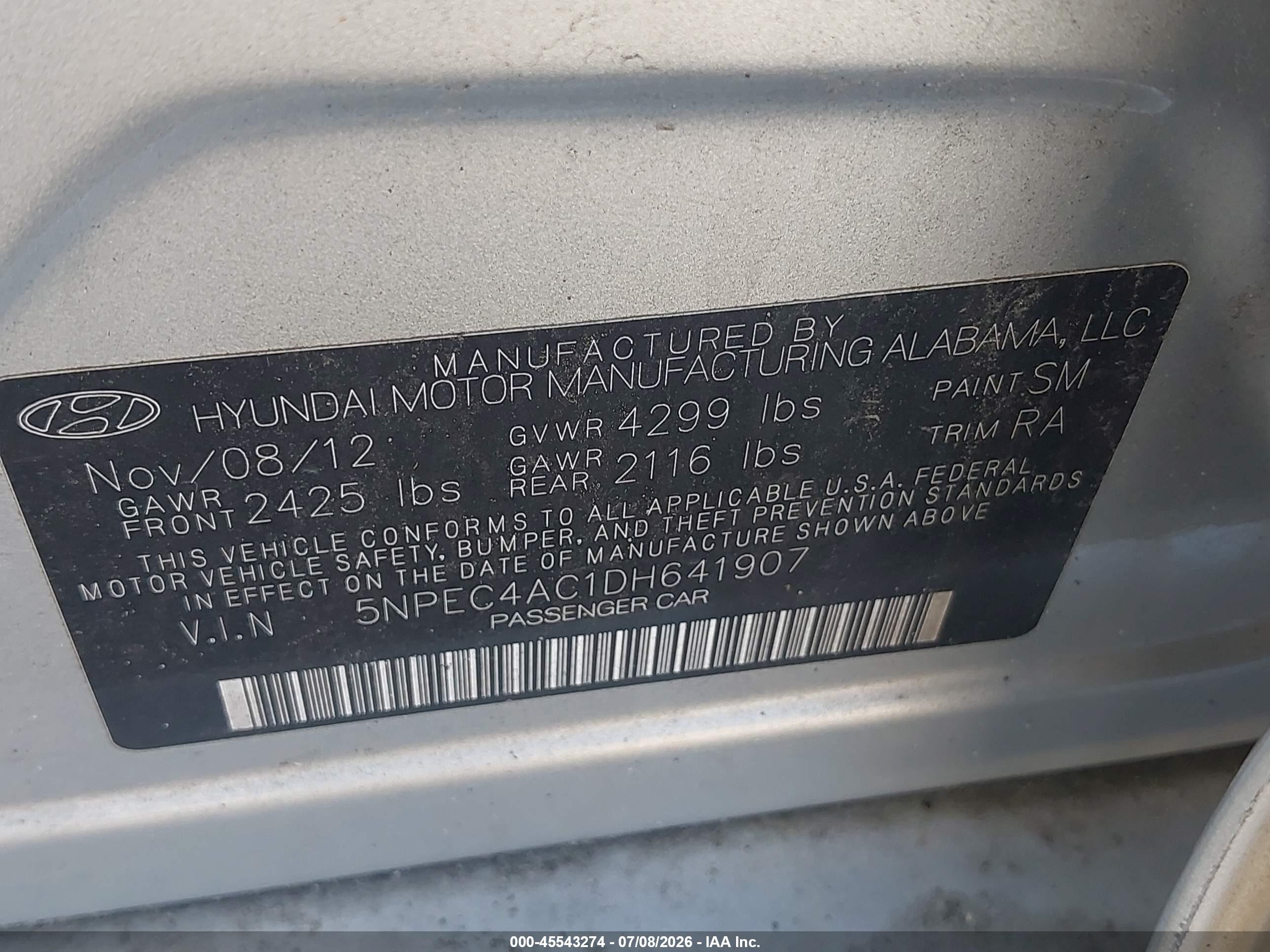 2013 Hyundai Sonata Limited Silver vin: 5NPEC4AC1DH641907