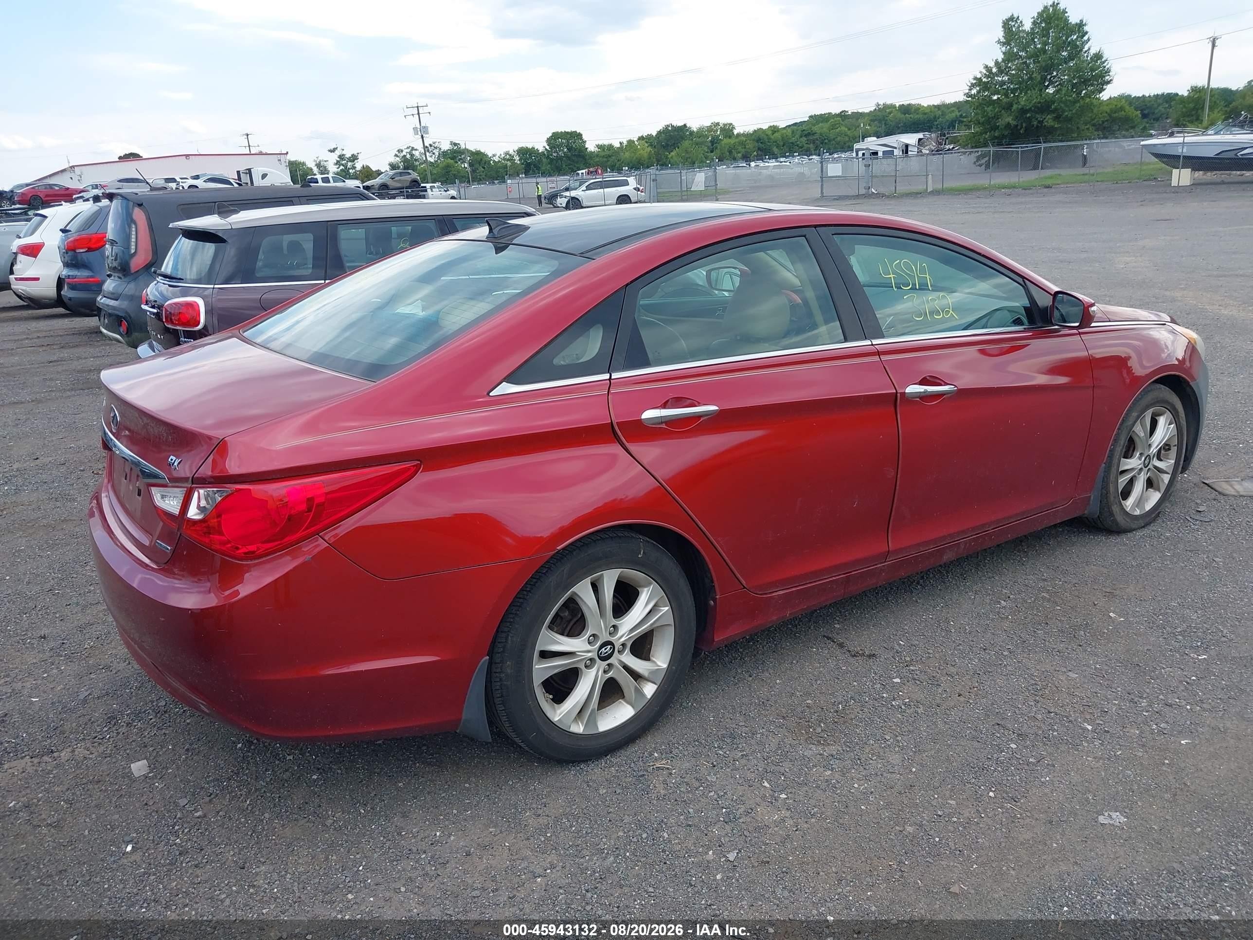 2013 Hyundai Sonata Limited Red vin: 5NPEC4AC1DH642667